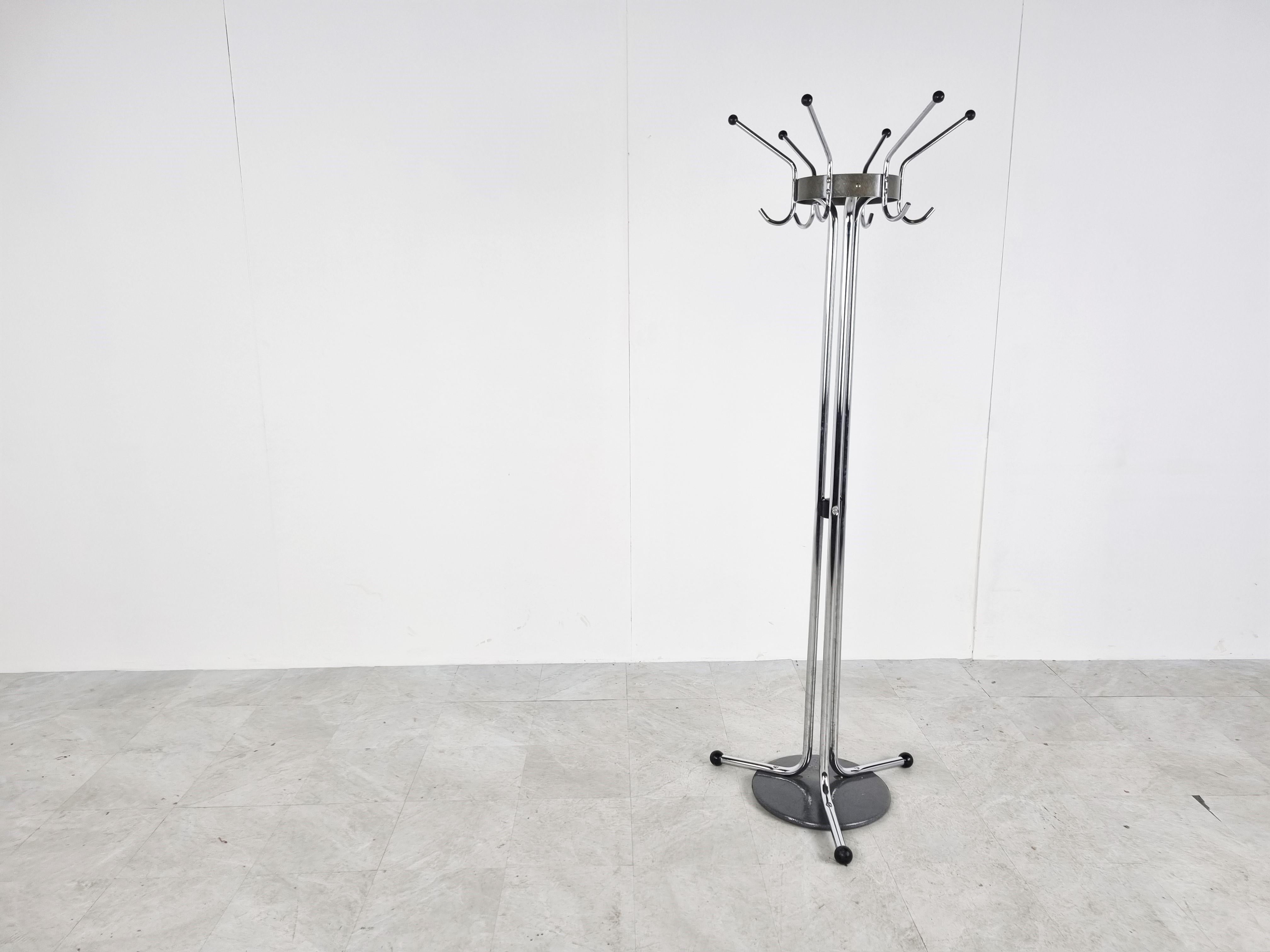 Late 20th Century Vintage Chrome Coat Stands by Willy Van Der Meeren for Tubax, 1970s For Sale