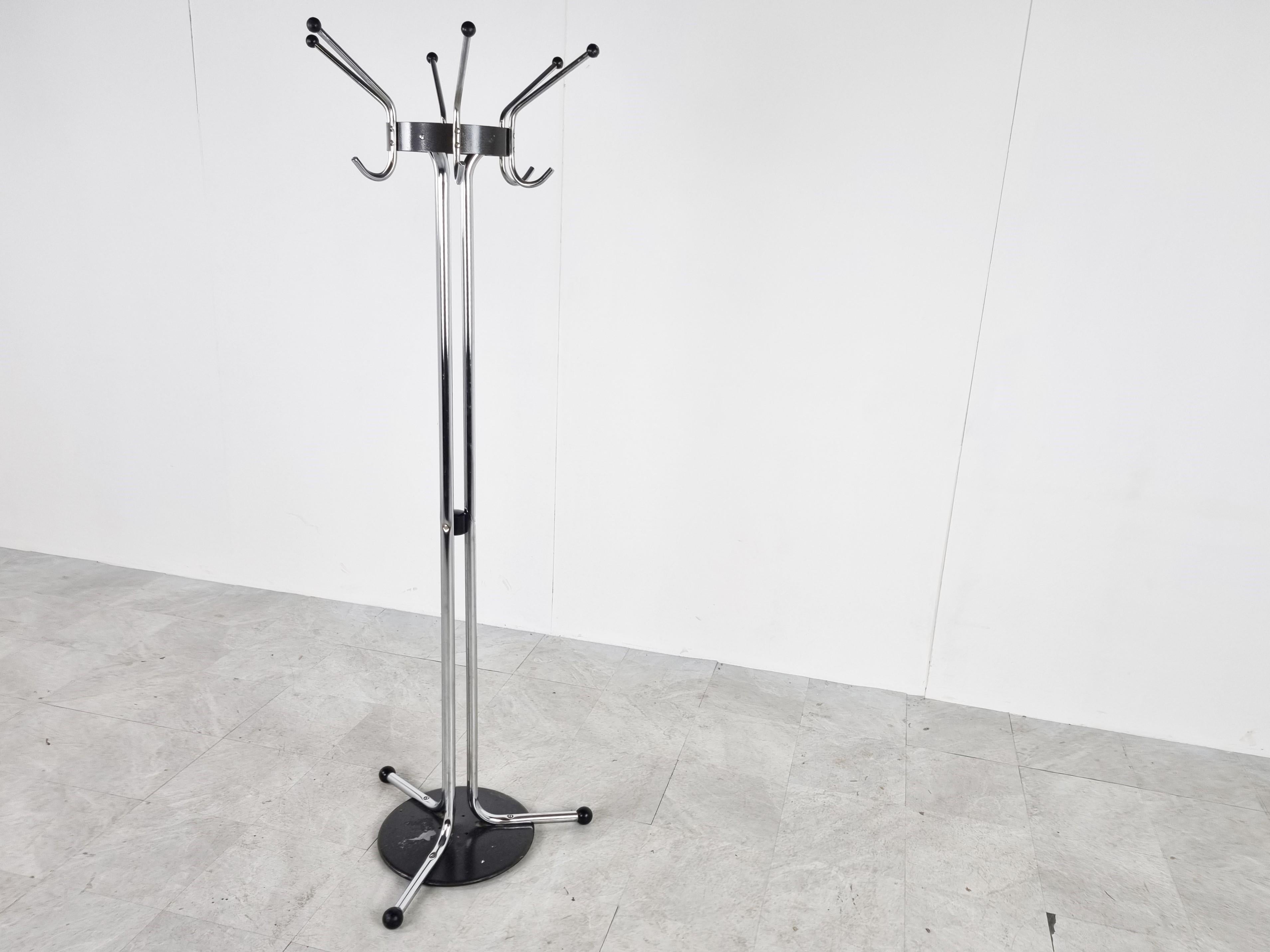 Vintage Chrome Coat Stands by Willy Van Der Meeren for Tubax, 1970s For Sale 1