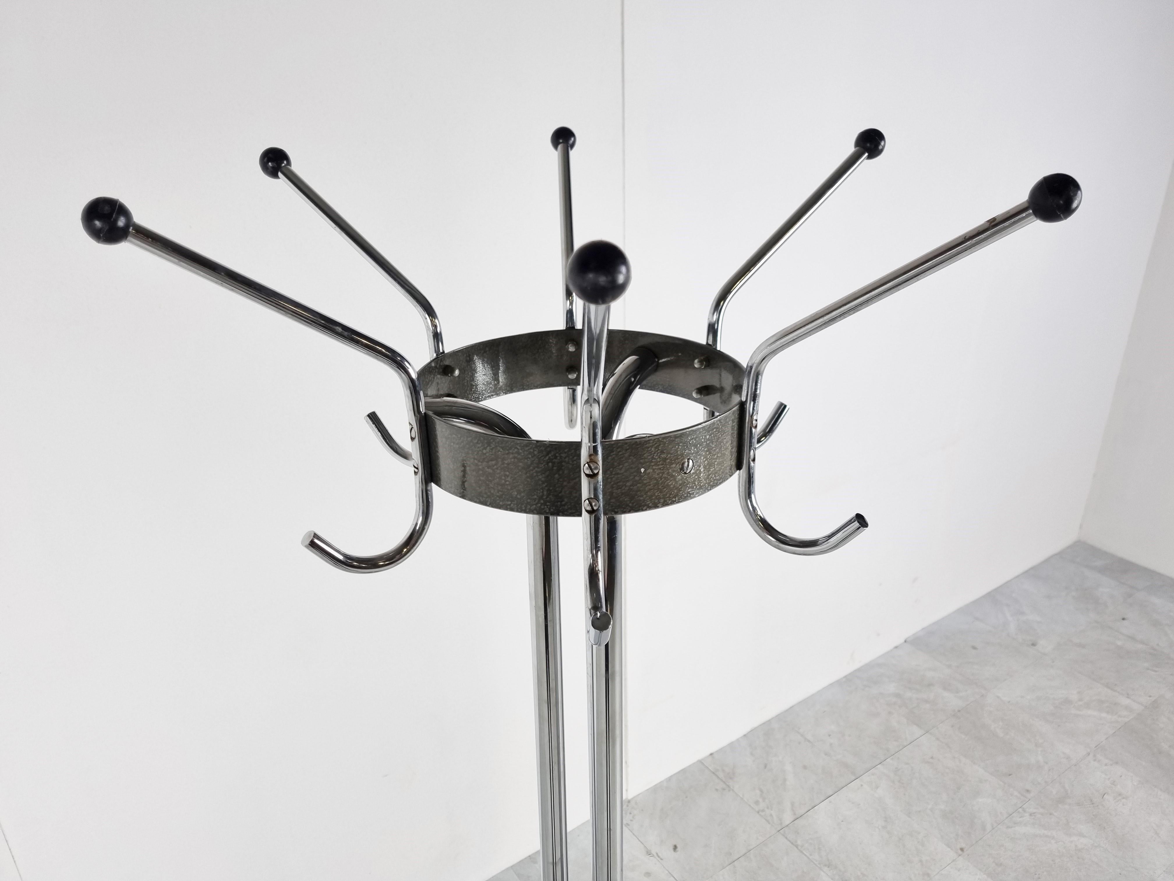 Vintage Chrome Coat Stands by Willy Van Der Meeren for Tubax, 1970s For Sale 1