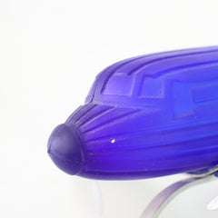 Vintage Chrome & Cobalt Blue Art Deco DC-3 Airplane Table Lamp C1977