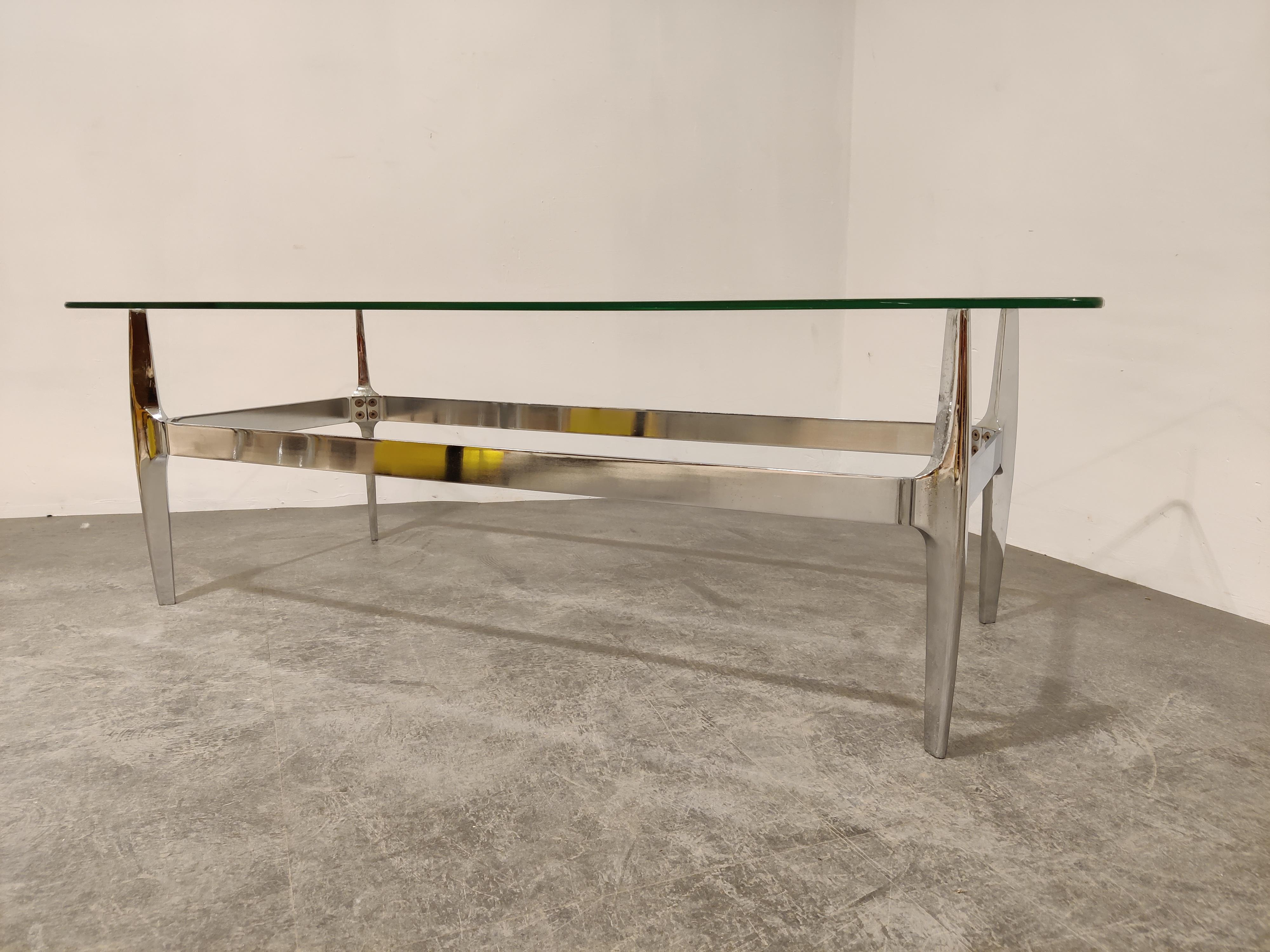 German Vintage Chrome Coffee Table by Knut  Hesterberg, 1970s