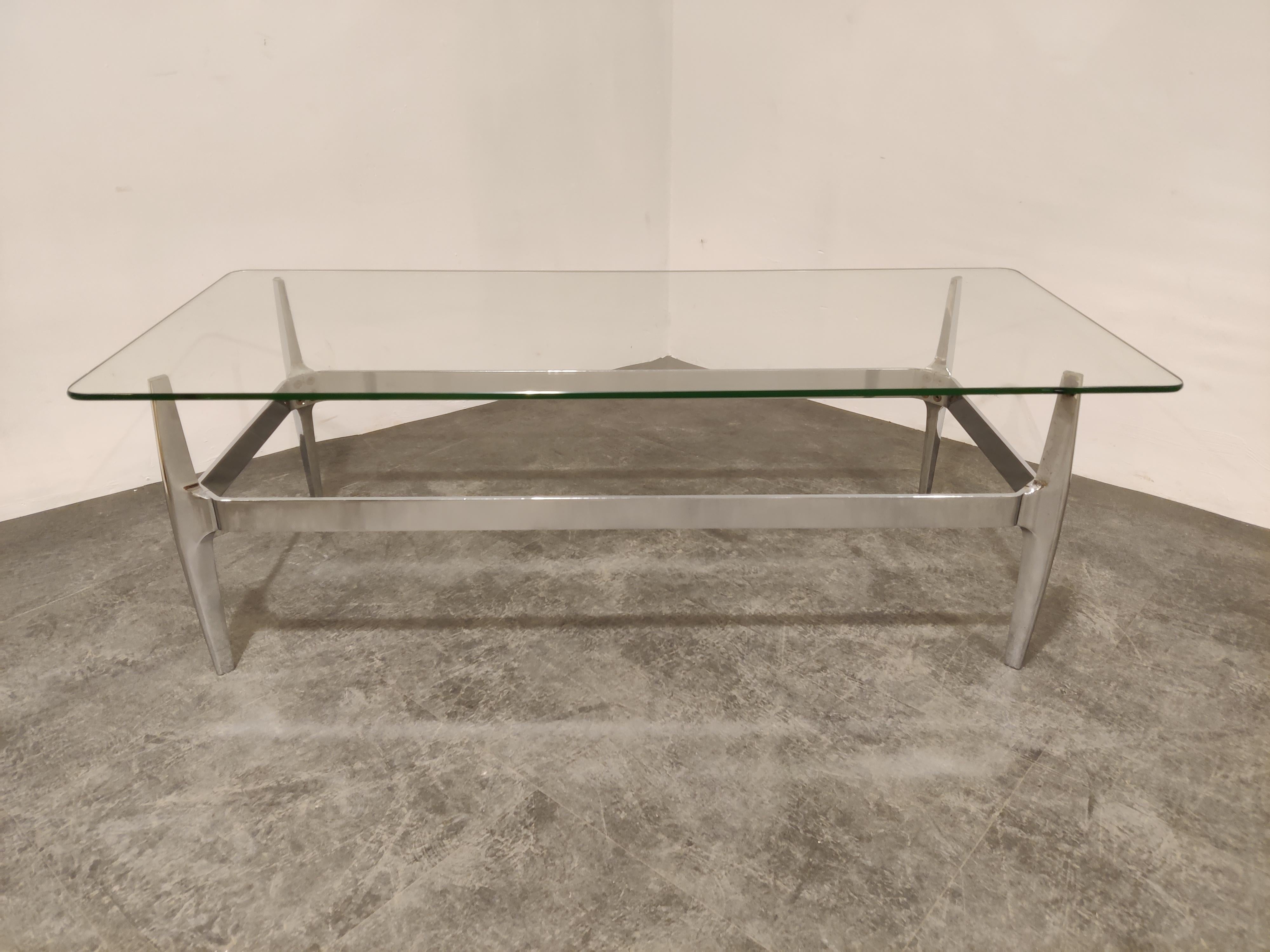 Vintage Chrome Coffee Table by Knut  Hesterberg, 1970s In Good Condition In HEVERLEE, BE