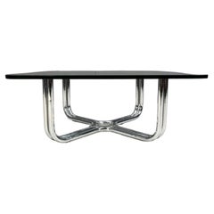 Vintage chrome coffee Table in the manner of Gianfranco Frattini, 1960s