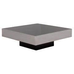 Vintage Chrome Coffee Table with Smoked Glass