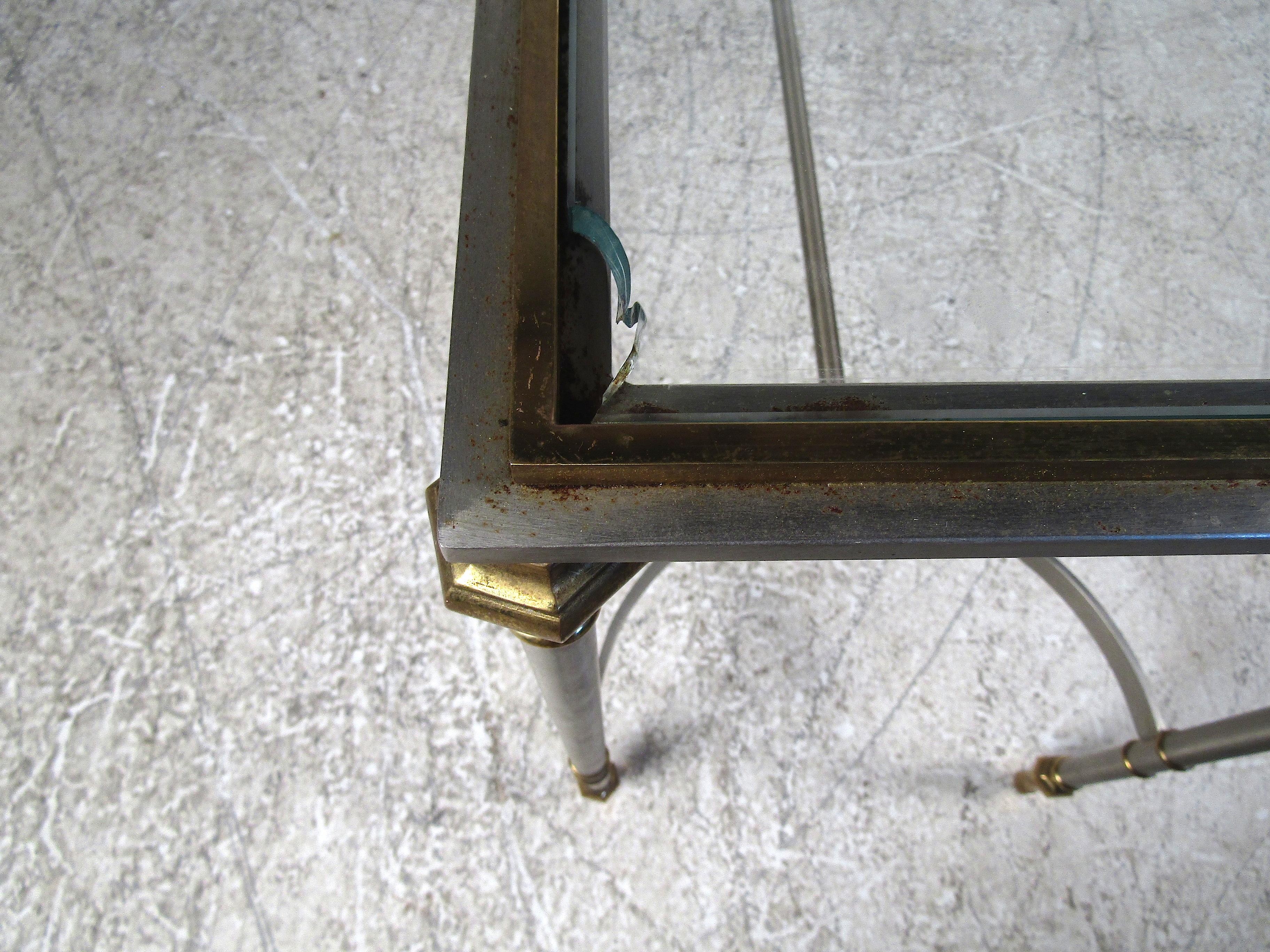 Glass Vintage Chrome Console Table
