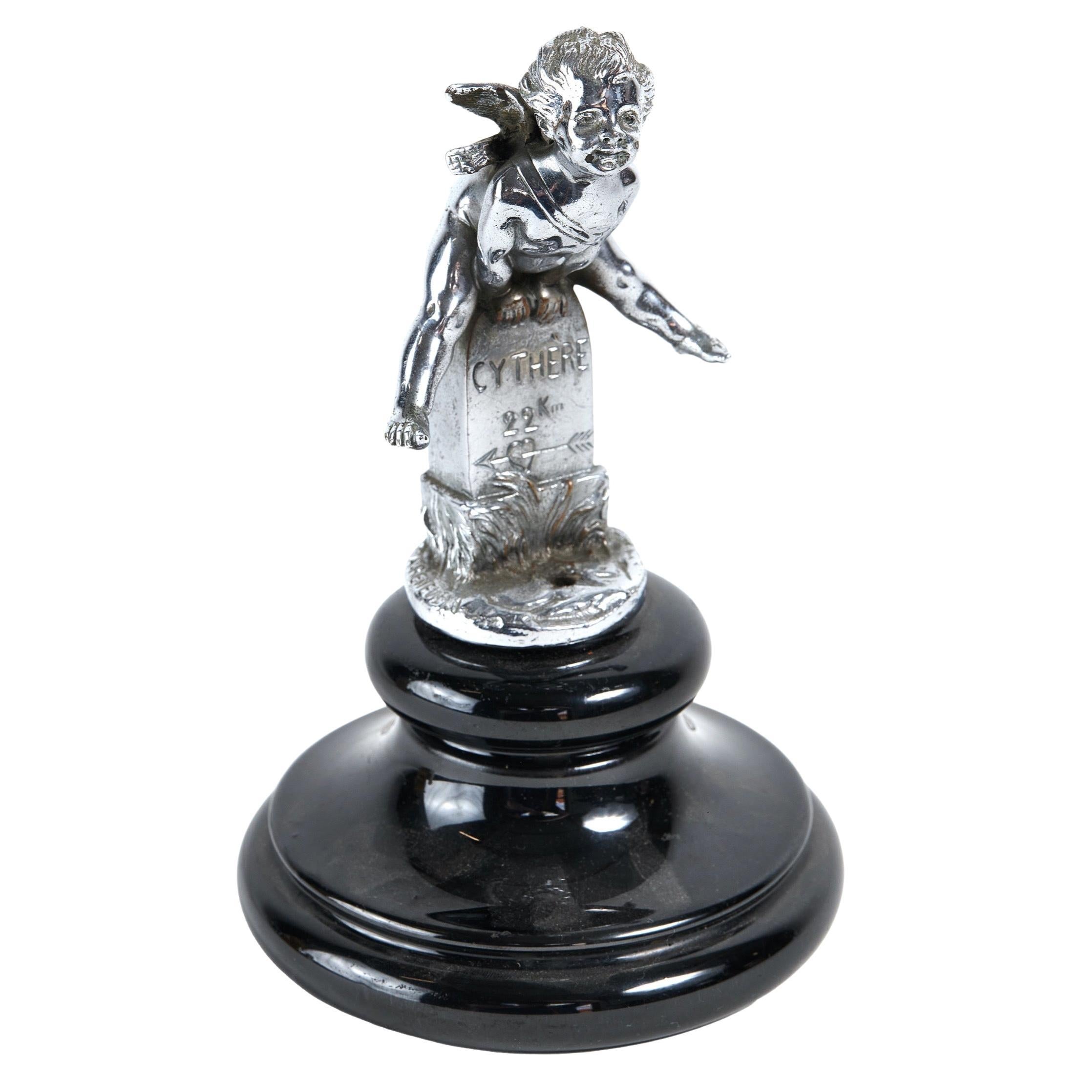 Vintage Chrome  Cupid Car Mascot By AEL 1930 For Sale