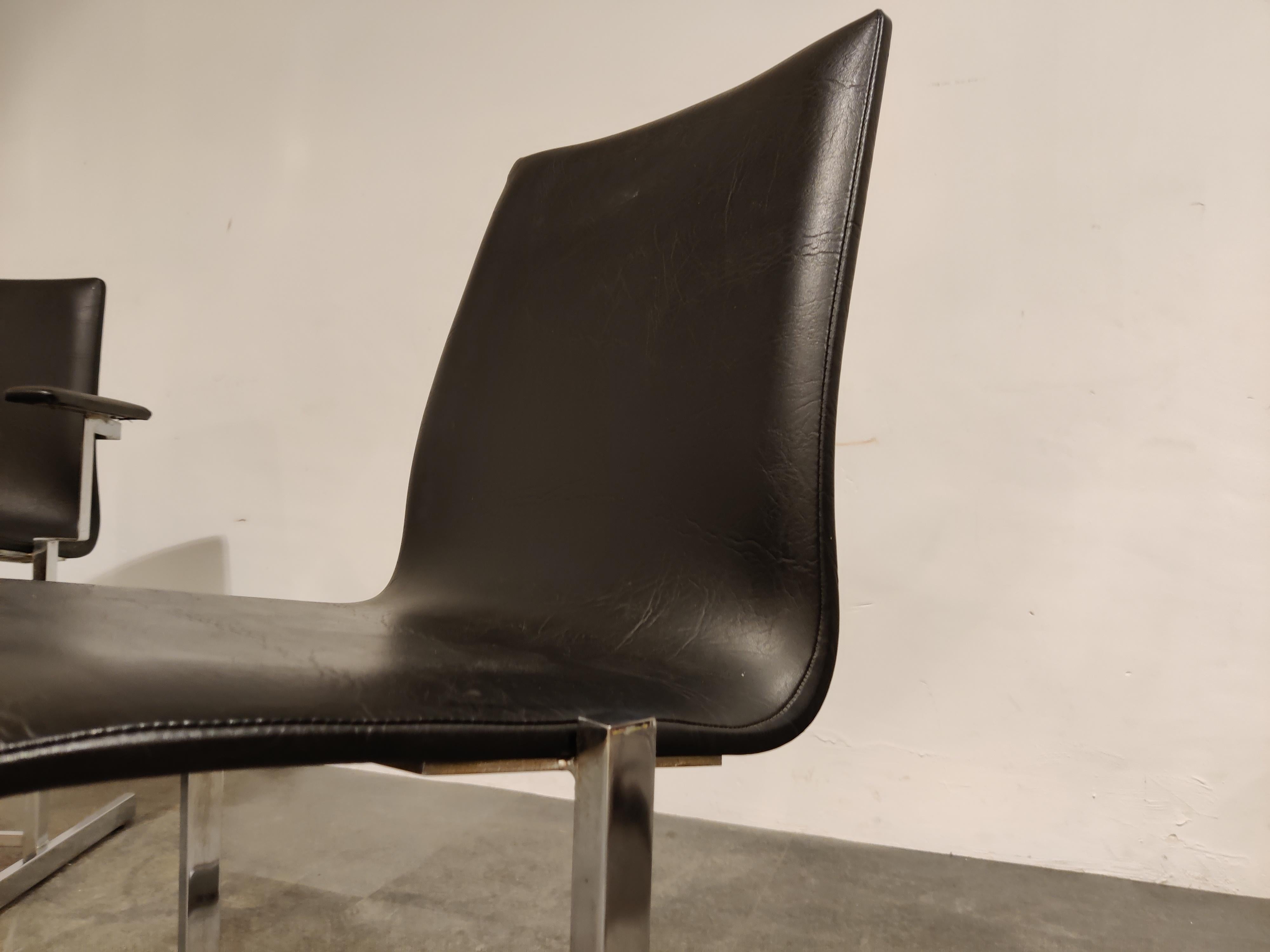 Chaises de salle à manger chromées vintage, 1970 en vente 4
