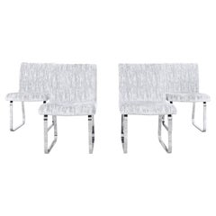 Chaises de salle à manger chromées vintage par Design Institute of America