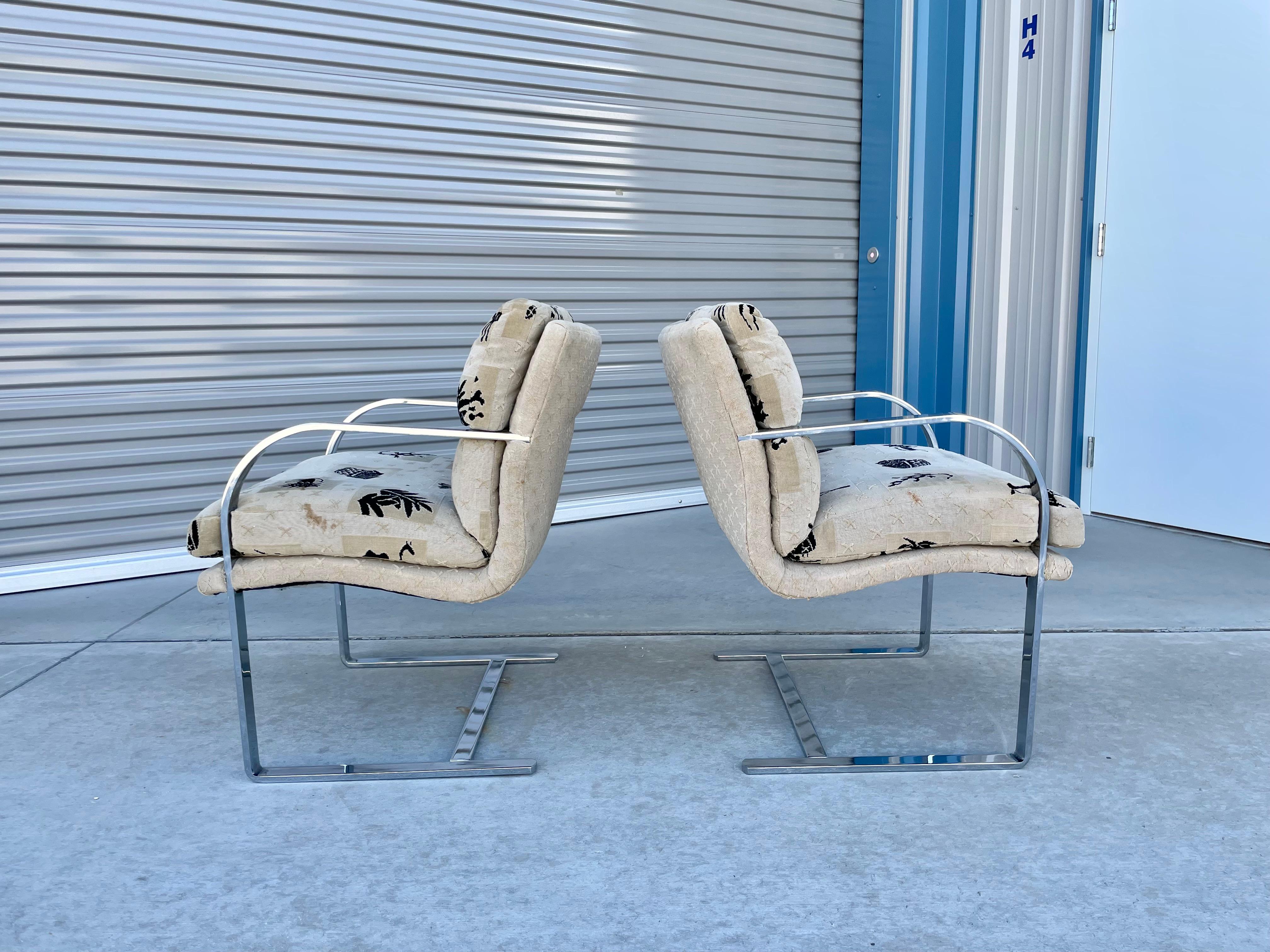Vintage Chrome Dining Chairs by Ludwig Mies Van Der Rohe For Sale 1