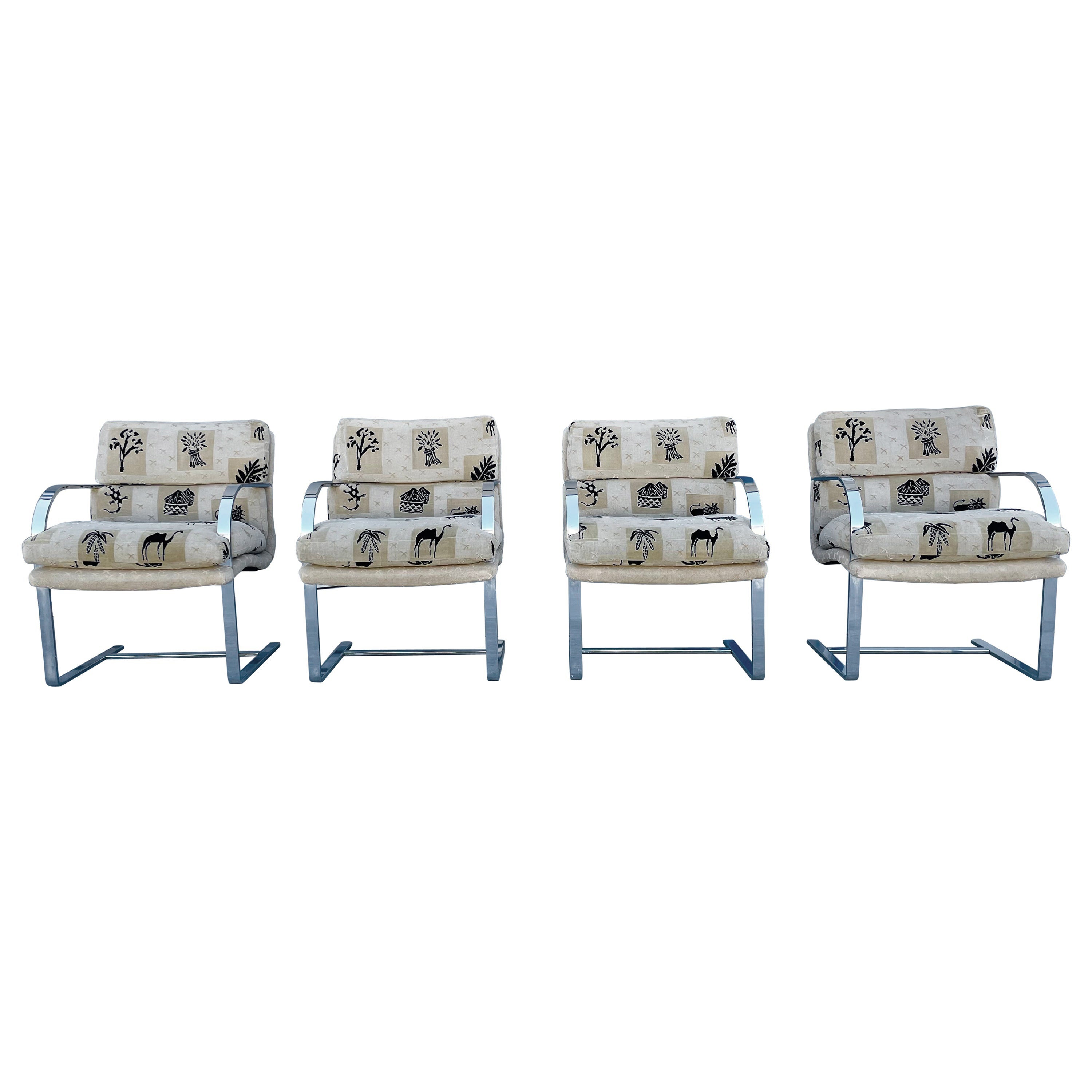 Verchromte Vintage-Esszimmerstühle von Ludwig Mies Van Der Rohe