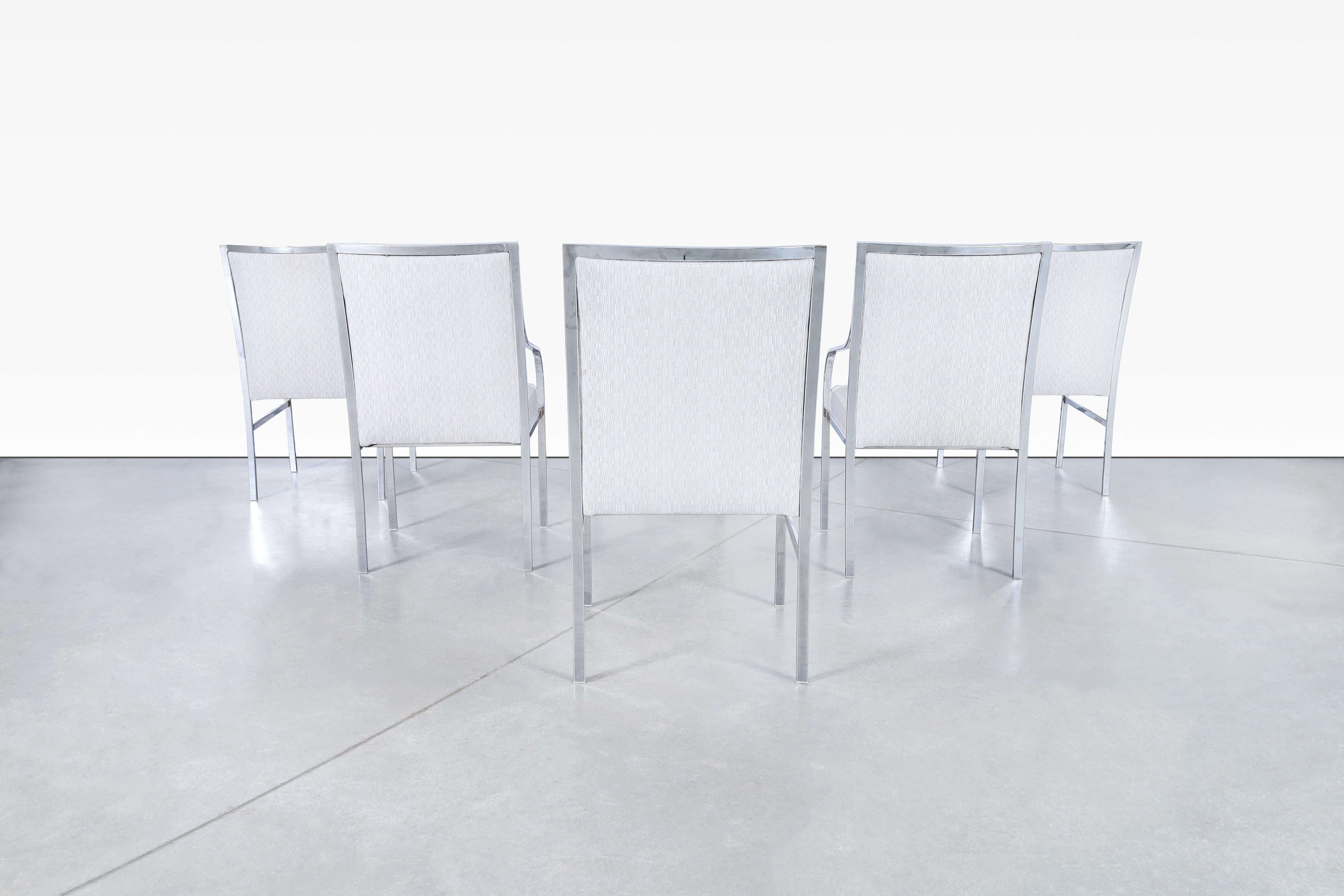 Chaises de salle à manger chromées vintage de Pierre Cardin pour Dillingham Bon état - En vente à North Hollywood, CA