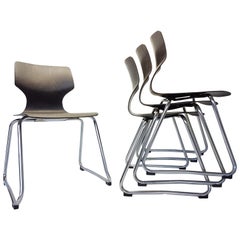 Vintage Chrome Dinning Chairs by Adam Stegner for Flötotto, 1960s, Set of Four
