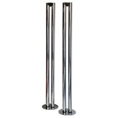 Vintage Chrome Double Tube Torchieres