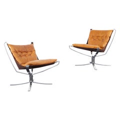 Vintage Chrome "Falcon" Lounge Chairs by Sigurd Ressell