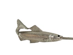 Vintage Chrome Figural Fish Metal Letter Opener Knife, Germany Dated 1978