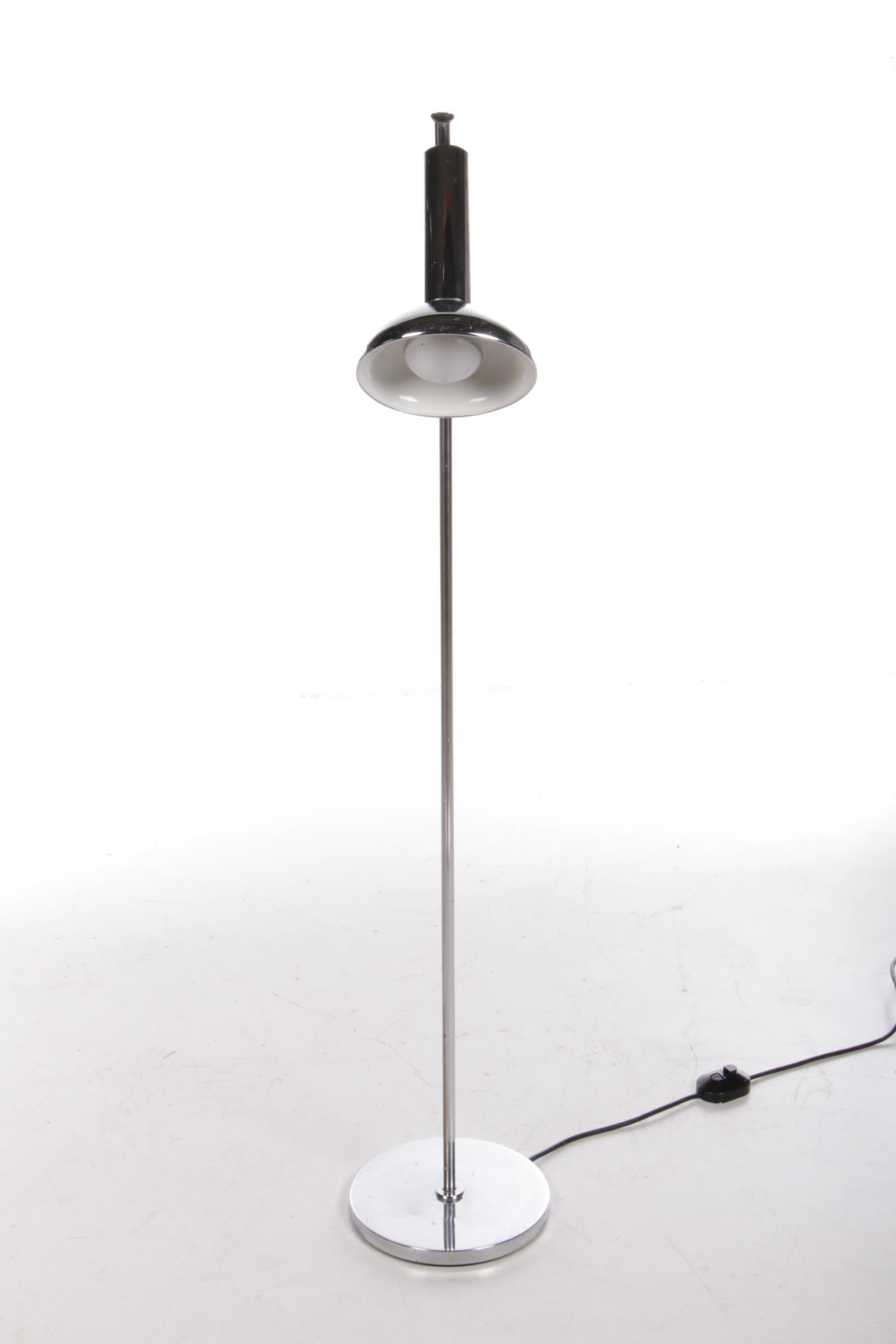 Vintage Chrome Floor Lamp with Adjustable Spot, 1960s German 1
