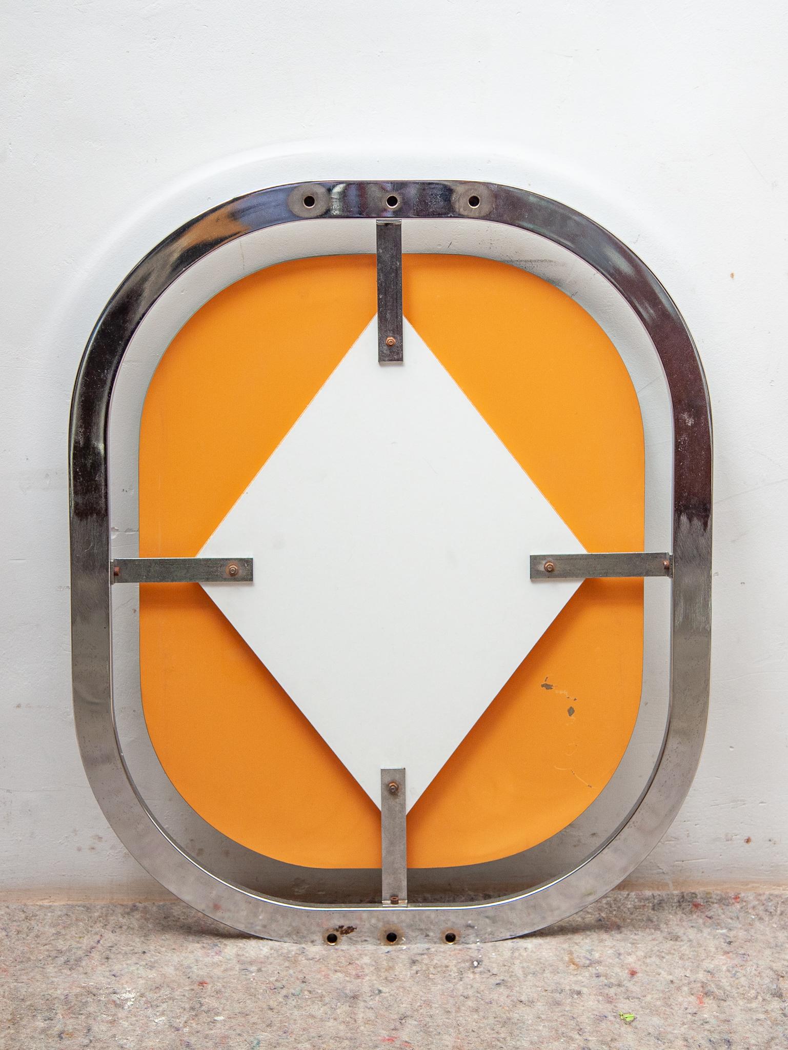 Vintage Chrome Framed Mirror, Belgo Chrome c.1970 Belga en venta
