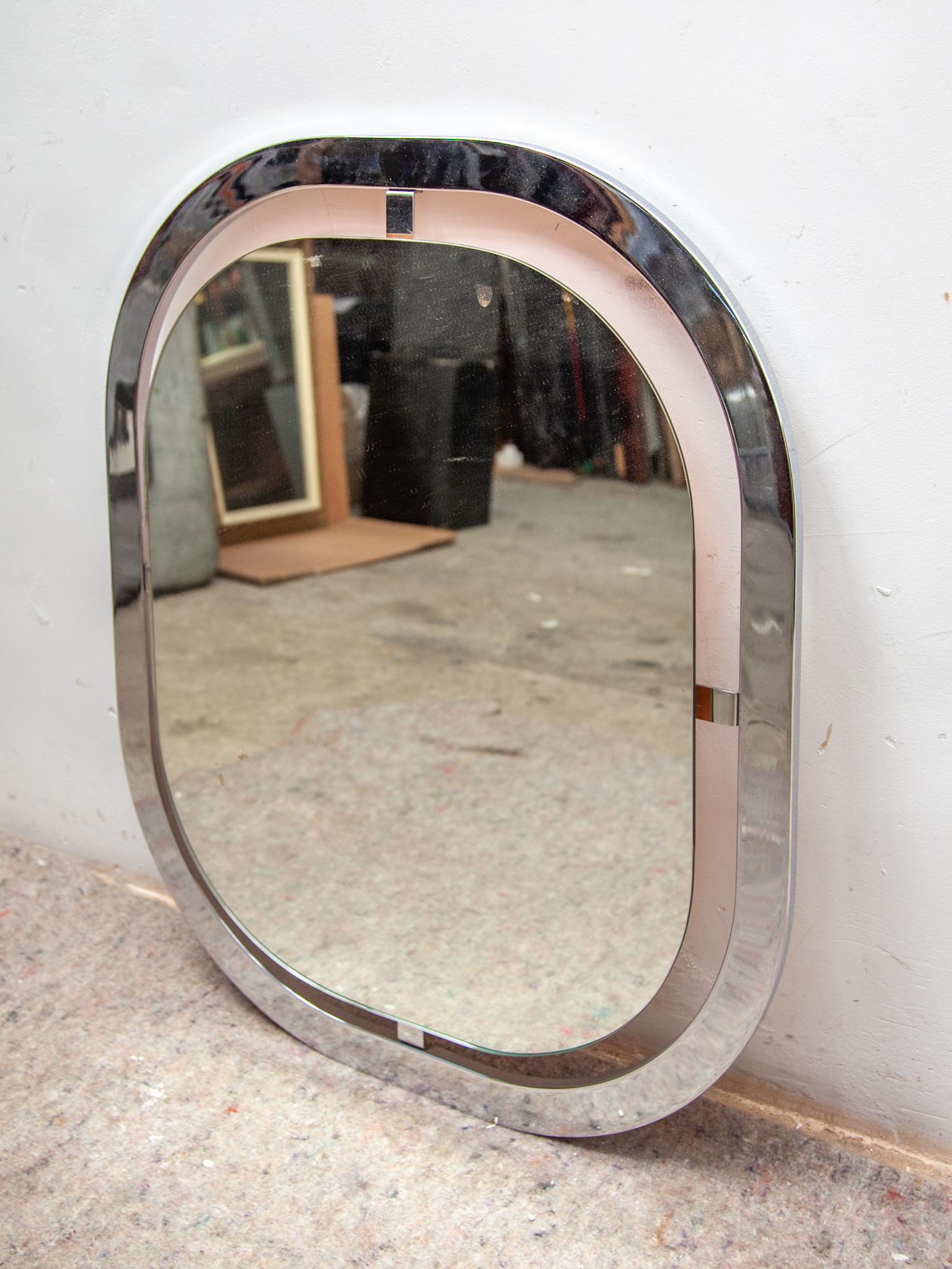 Vintage Chrome Framed Mirror, Belgo Chrome c.1970 en Bueno estado para la venta en Antwerp, BE