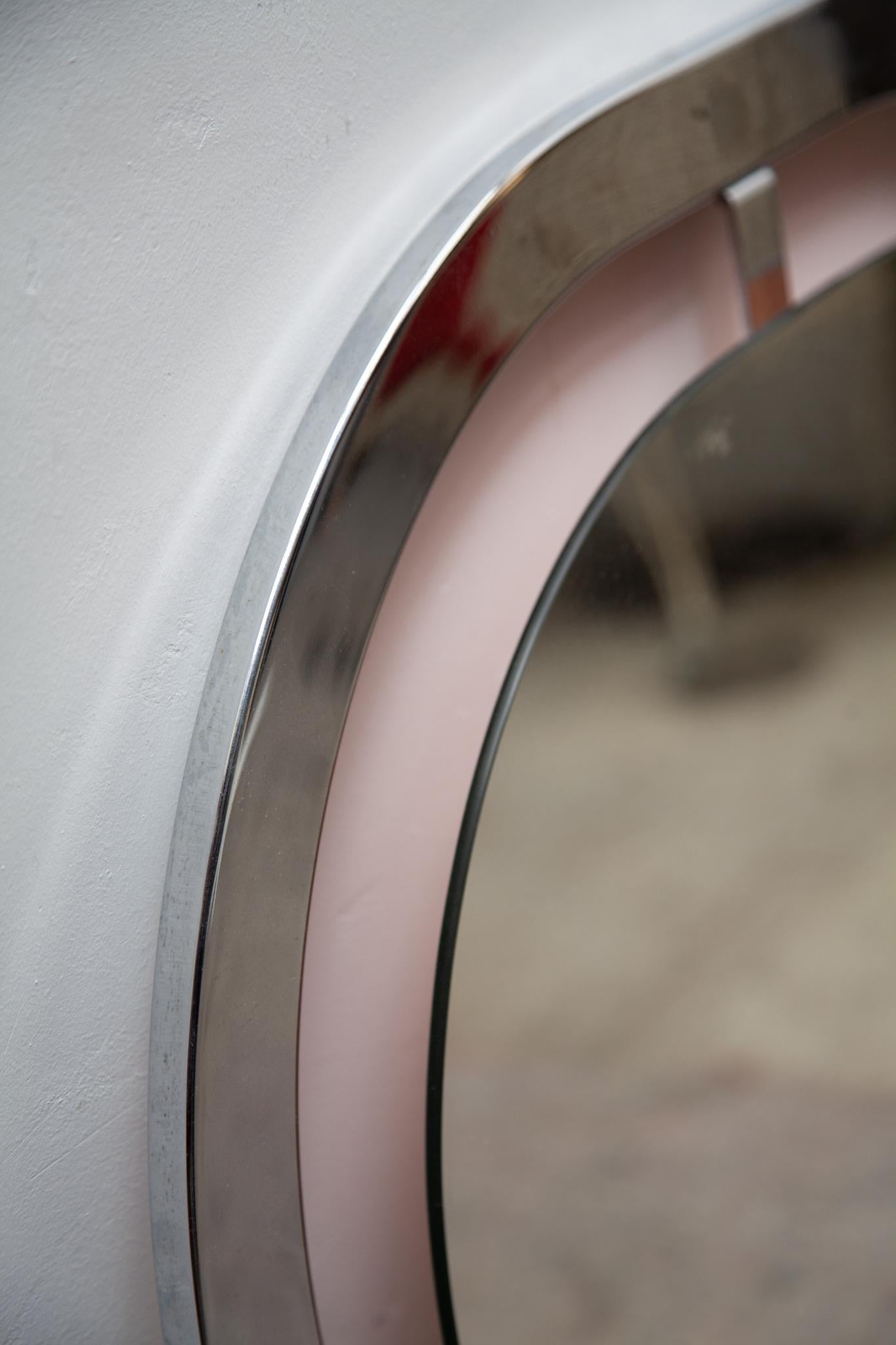 Vintage Chrome Framed Mirror, Belgo Chrome c.1970 en venta 1