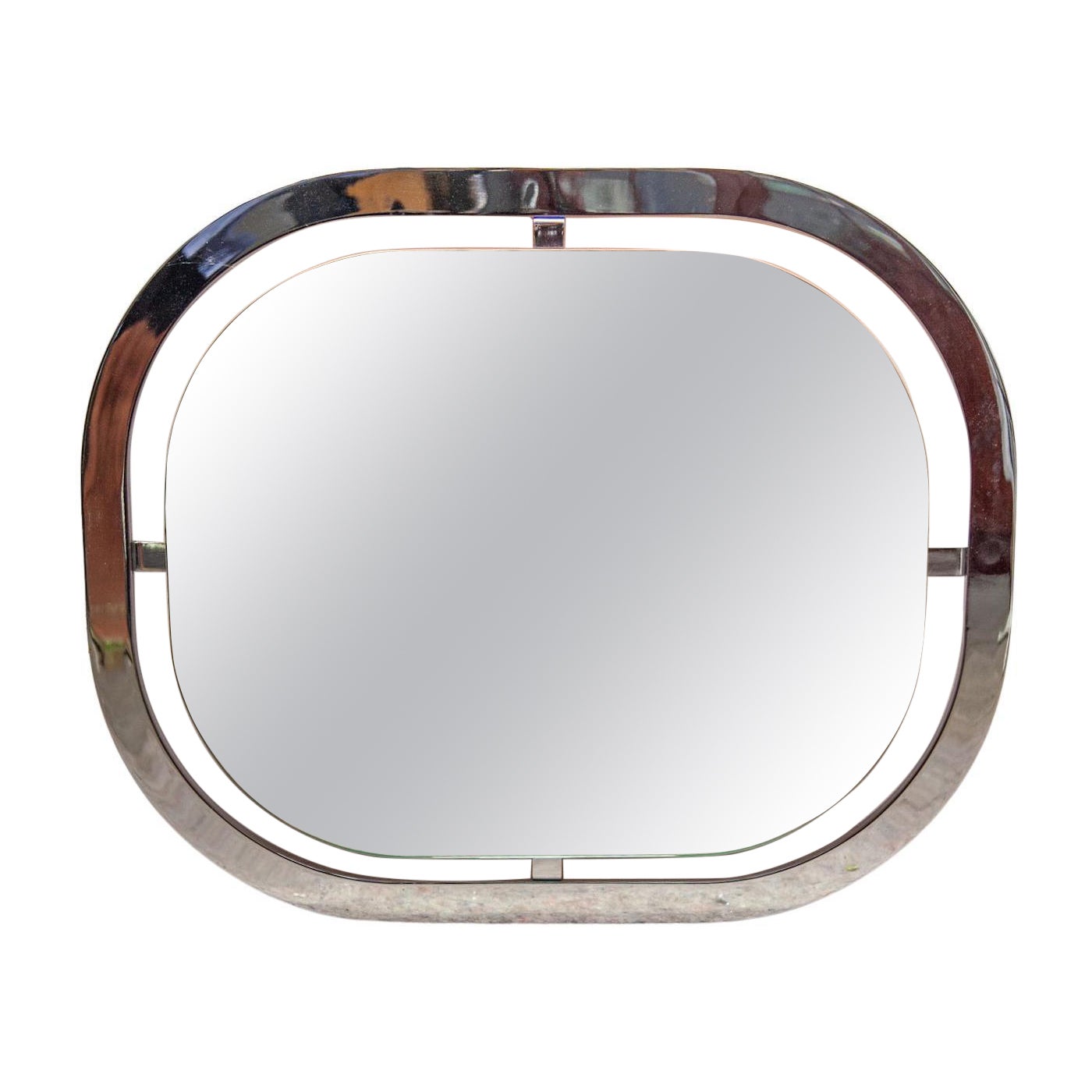 Vintage Chrome Framed Mirror, Belgo Chrome c.1970