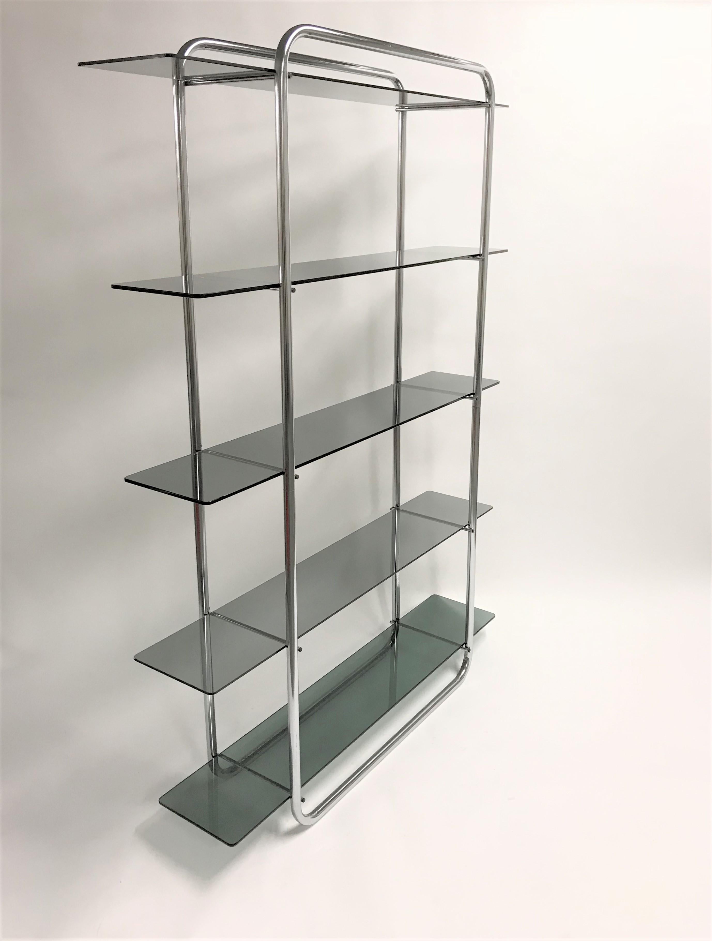 Vintage Chrome Free Standing Wall Unit, 1970s 2