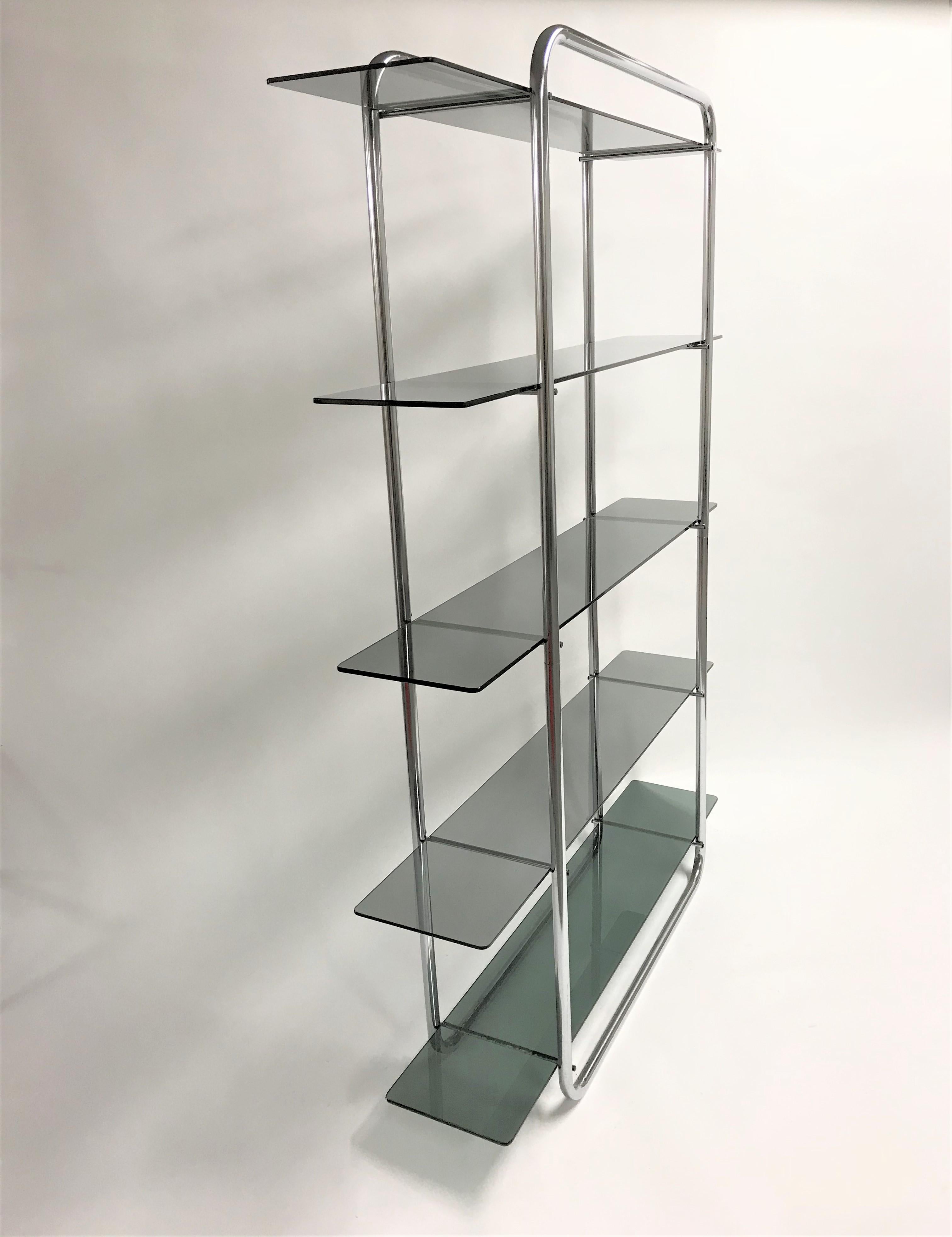 Vintage Chrome Free Standing Wall Unit, 1970s 3