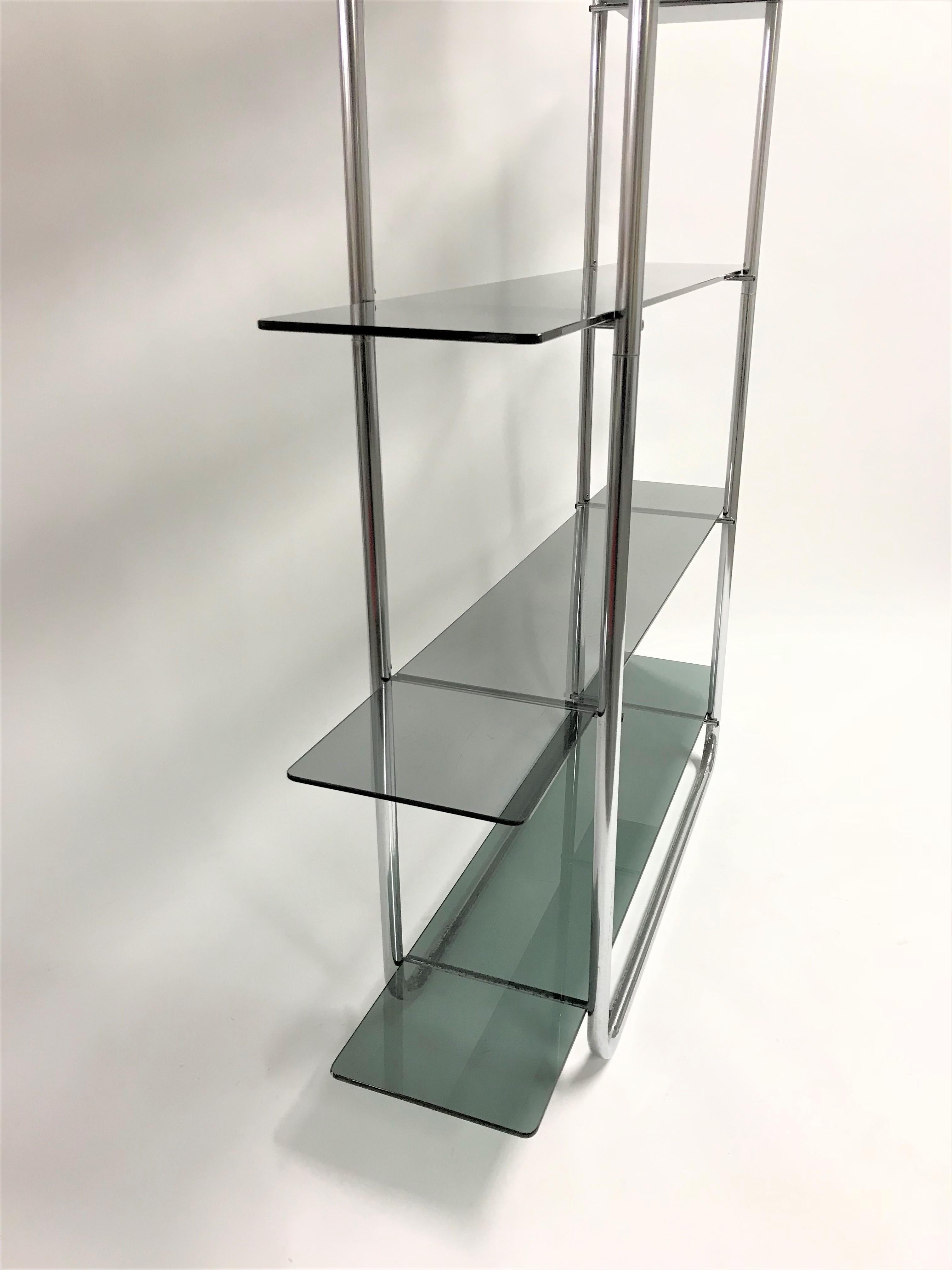 Vintage Chrome Free Standing Wall Unit, 1970s 4