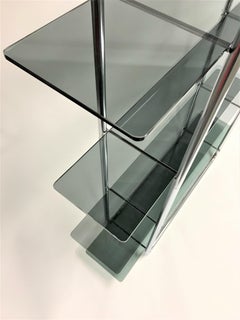 Vintage Chrome Free Standing Wall Unit, 1970s