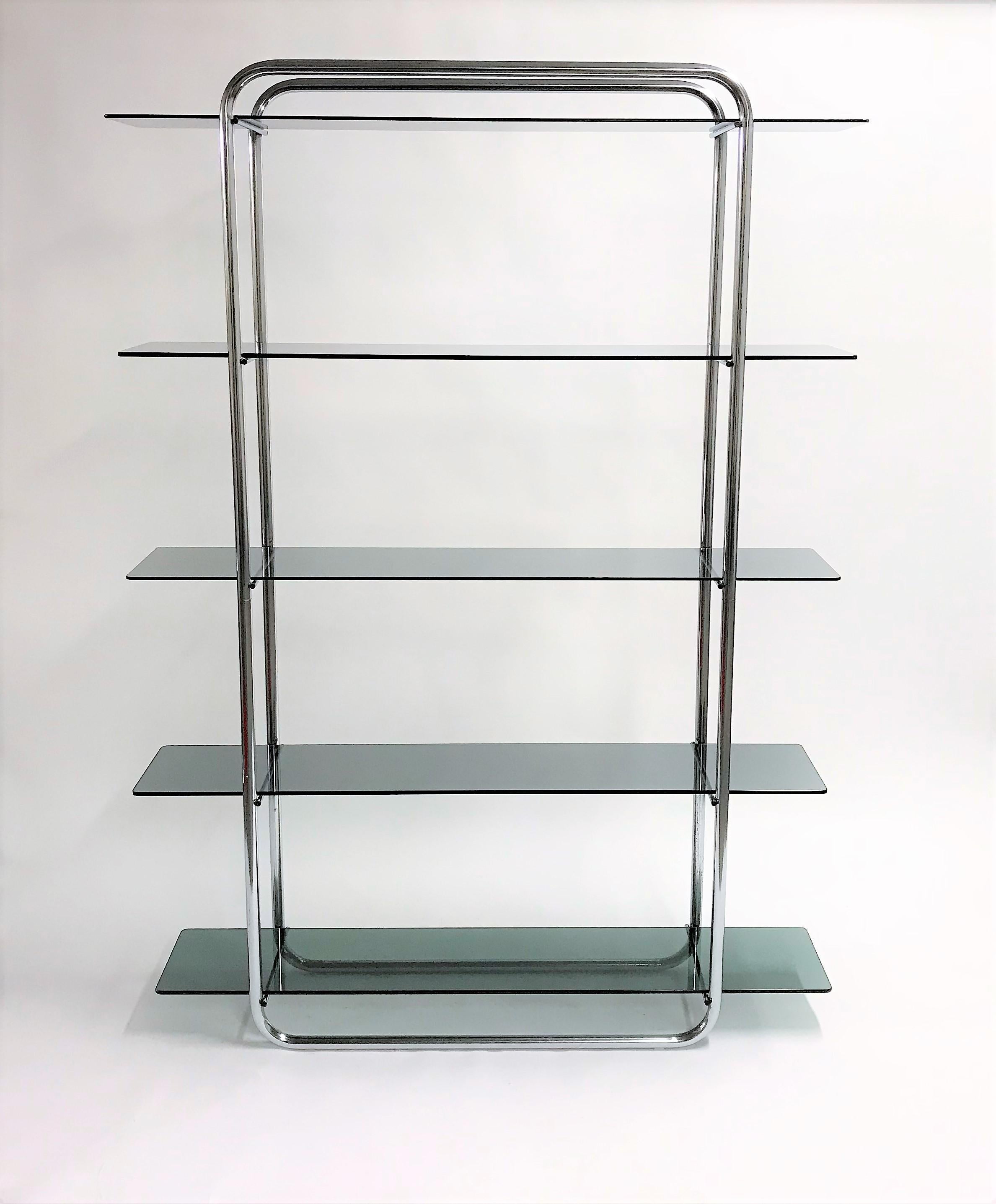 Belgian Vintage Chrome Free Standing Wall Unit, 1970s