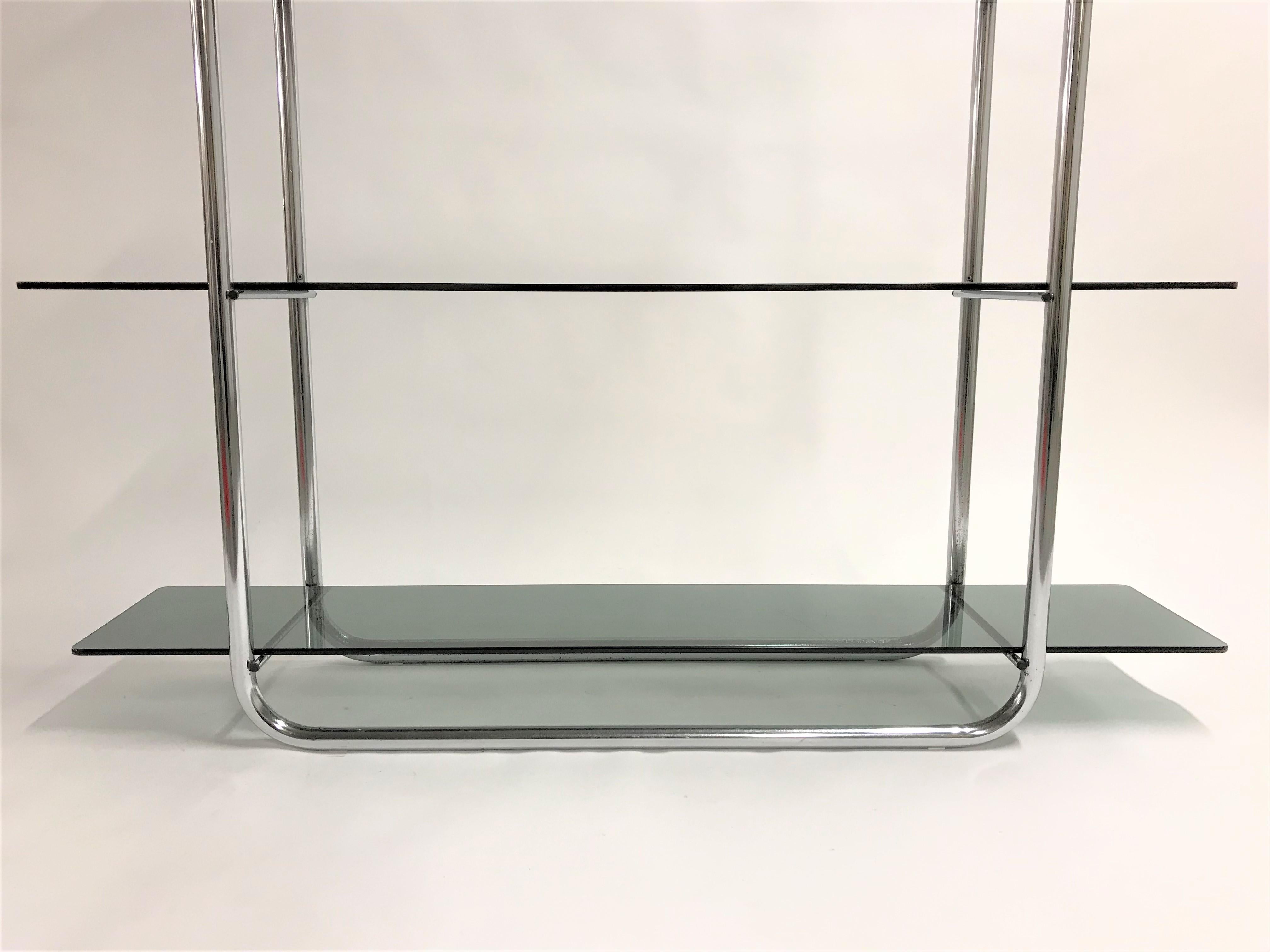 Vintage Chrome Free Standing Wall Unit, 1970s In Good Condition In Leuven, Vlaams Gewest
