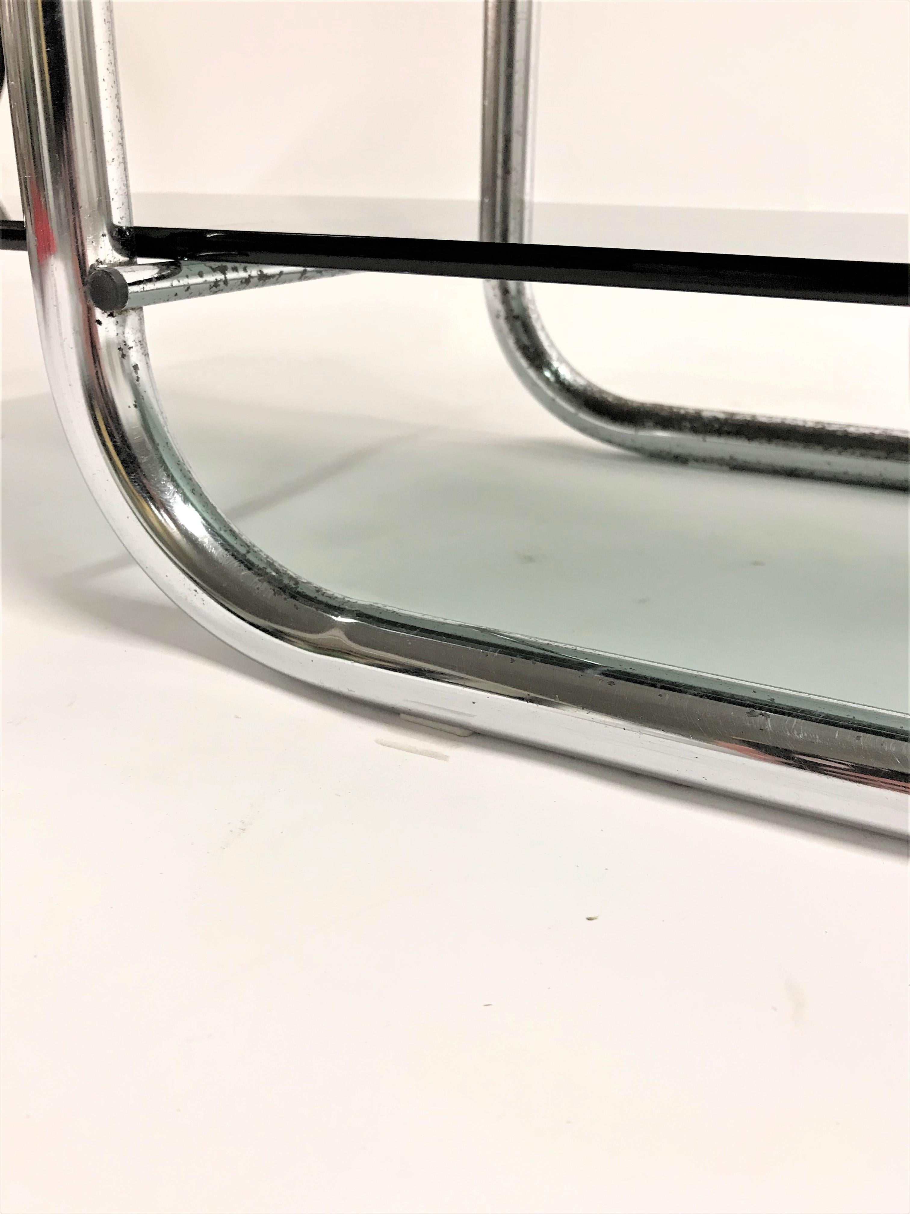 Smoked Glass Vintage Chrome Free Standing Wall Unit, 1970s