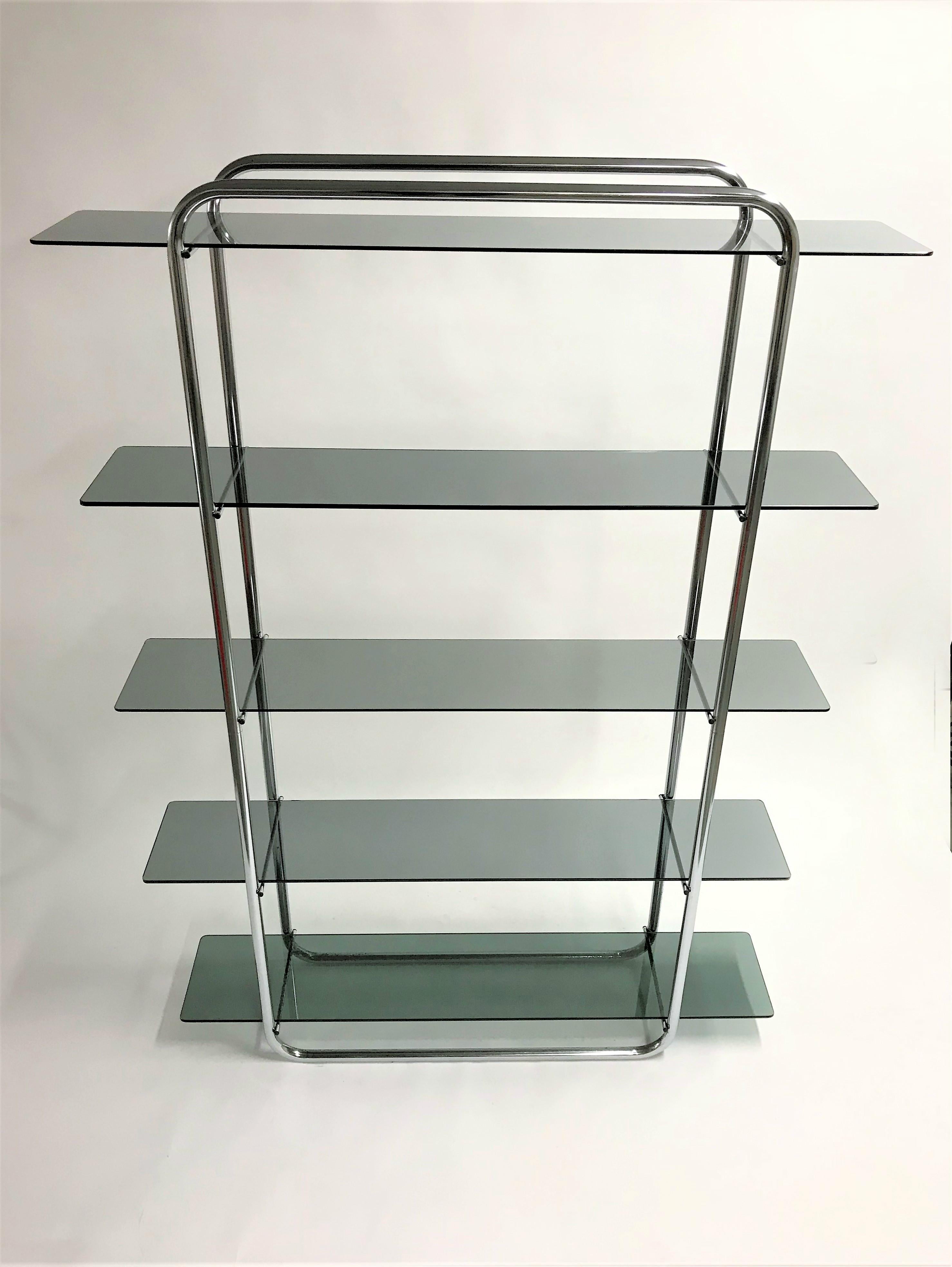 Vintage Chrome Free Standing Wall Unit, 1970s 1