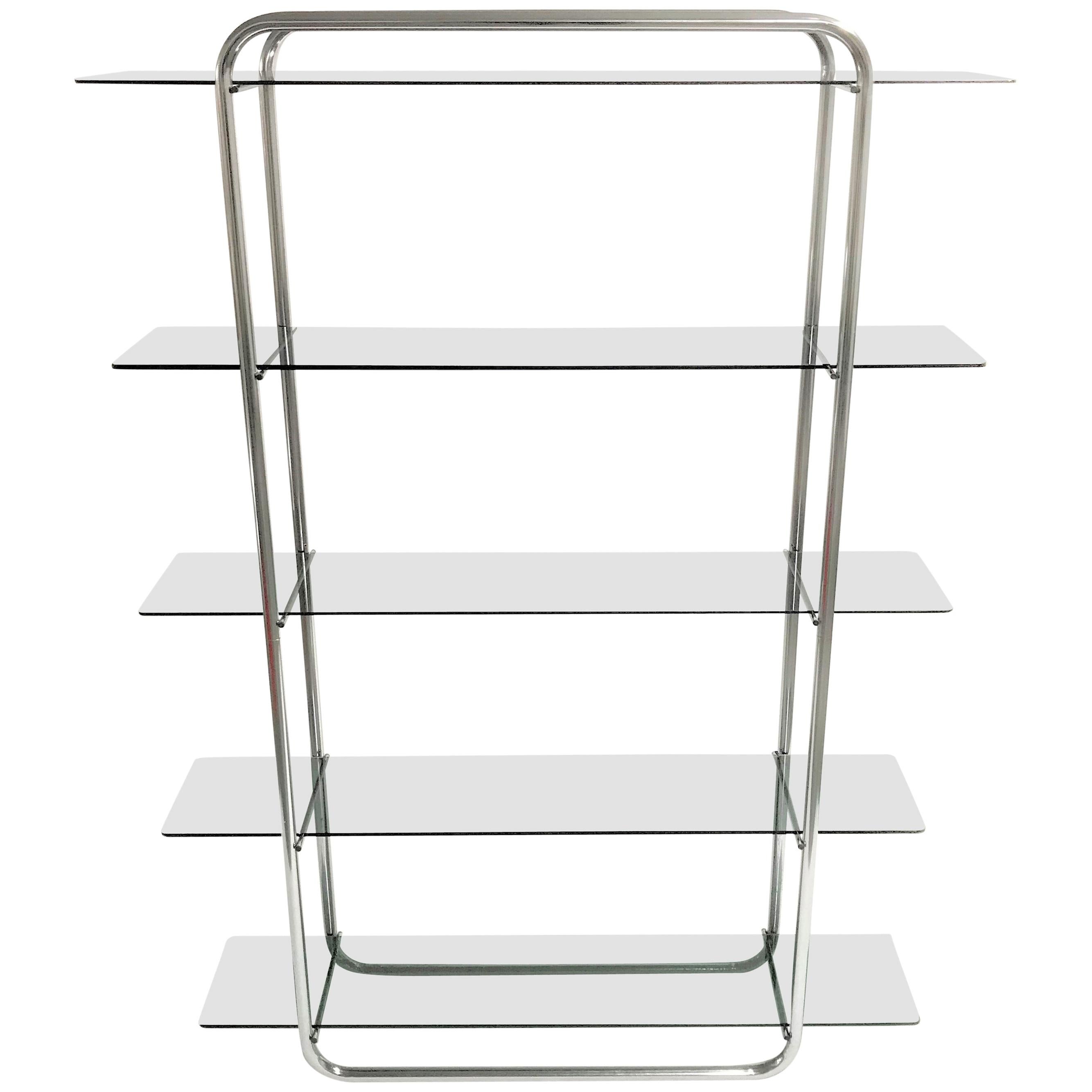 Vintage Chrome Free Standing Wall Unit, 1970s