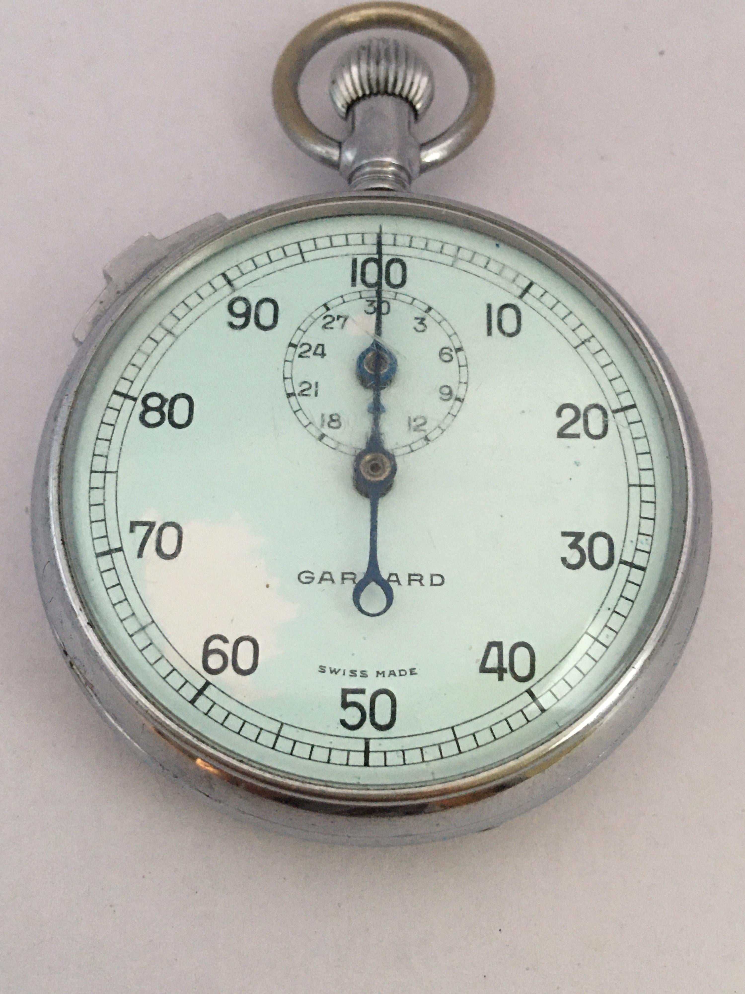 Vintage Chrome Garrard Schweizer mechanische Stoppuhr 7