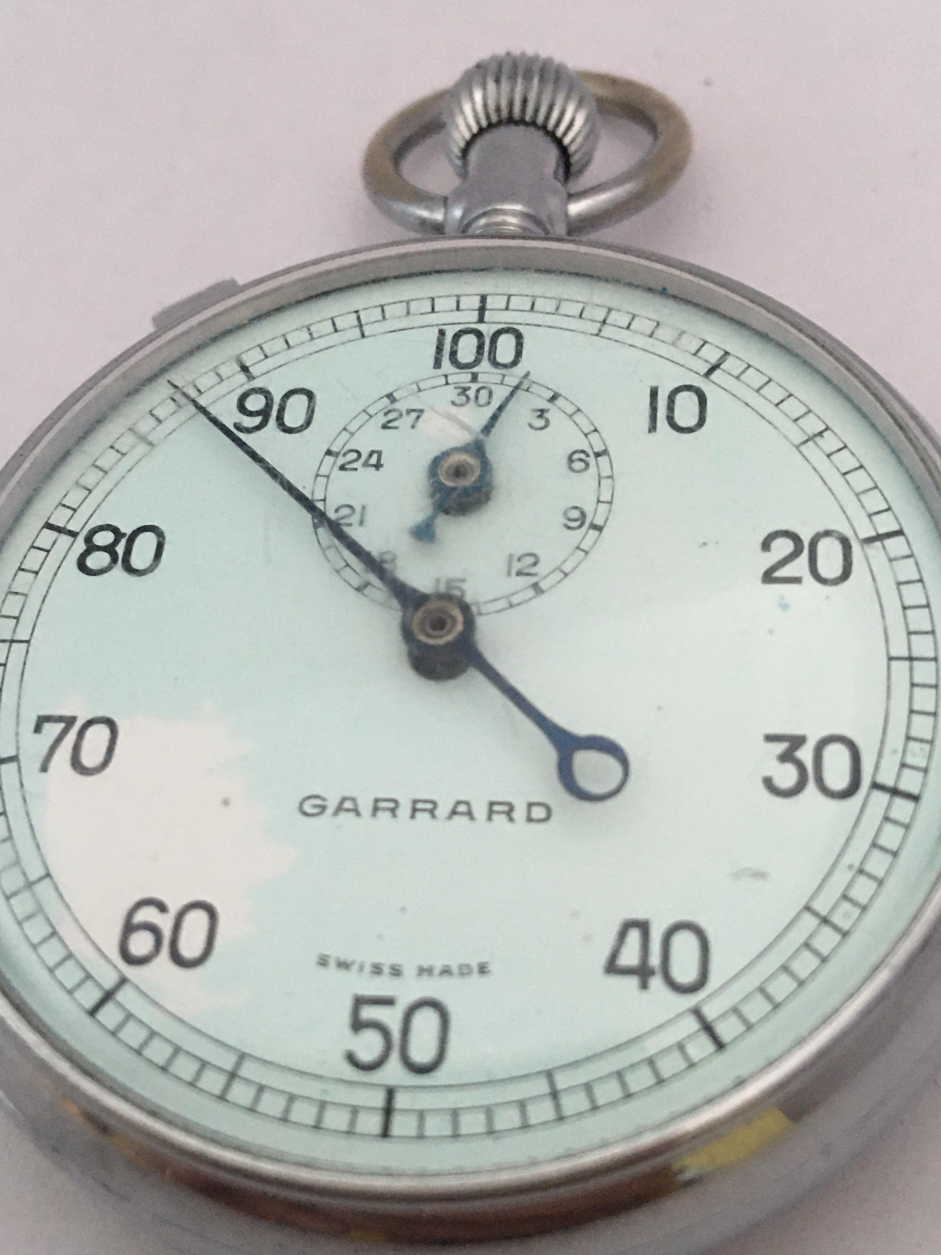 Vintage Chrome Garrard Schweizer mechanische Stoppuhr 5