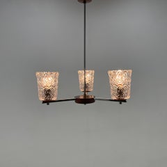 Vintage Chrome & Glass Chandelier, 1970's