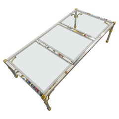 Vintage Chrome 
Glass Jansen Coffee Table