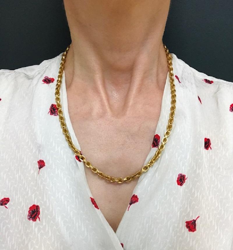 Vintage Chrome Hearts 22k Gold Paper Chain Necklace Original Pouch Excellent état à Beverly Hills, CA