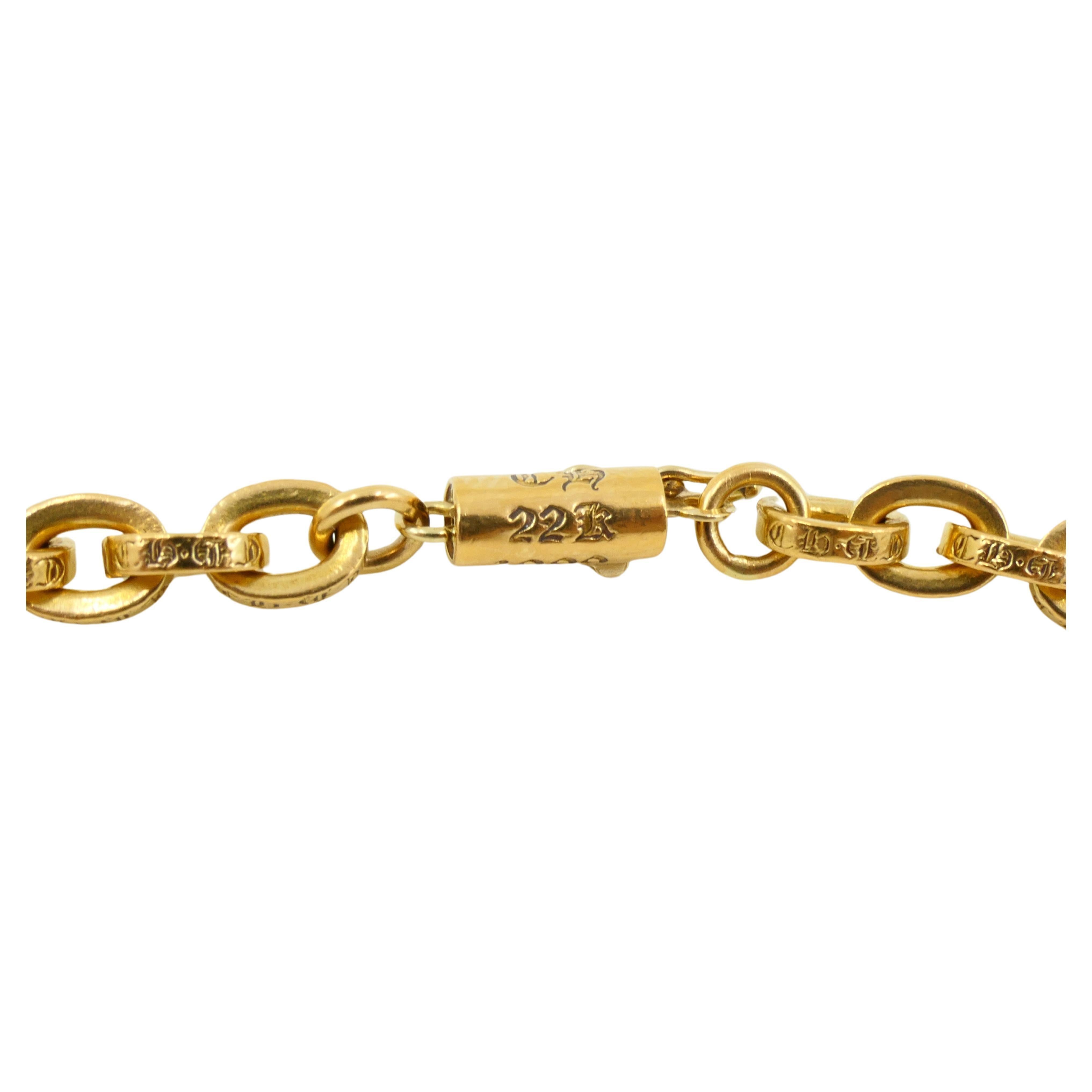 Vintage Chrome Hearts 22k Gold Paper Chain Necklace Original Pouch 2