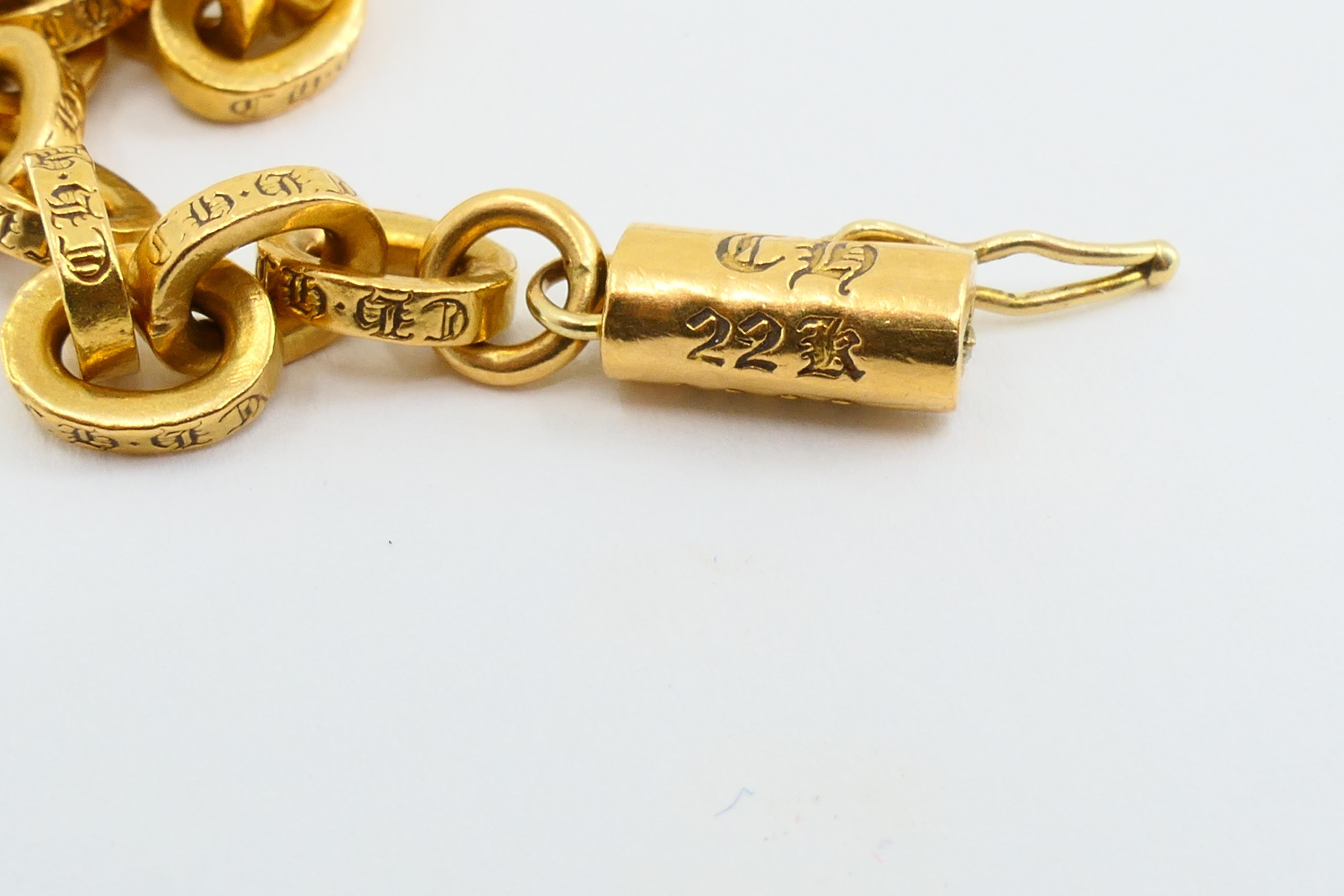 Vintage Chrome Hearts 22k Gold Paper Chain Necklace Original Pouch 4