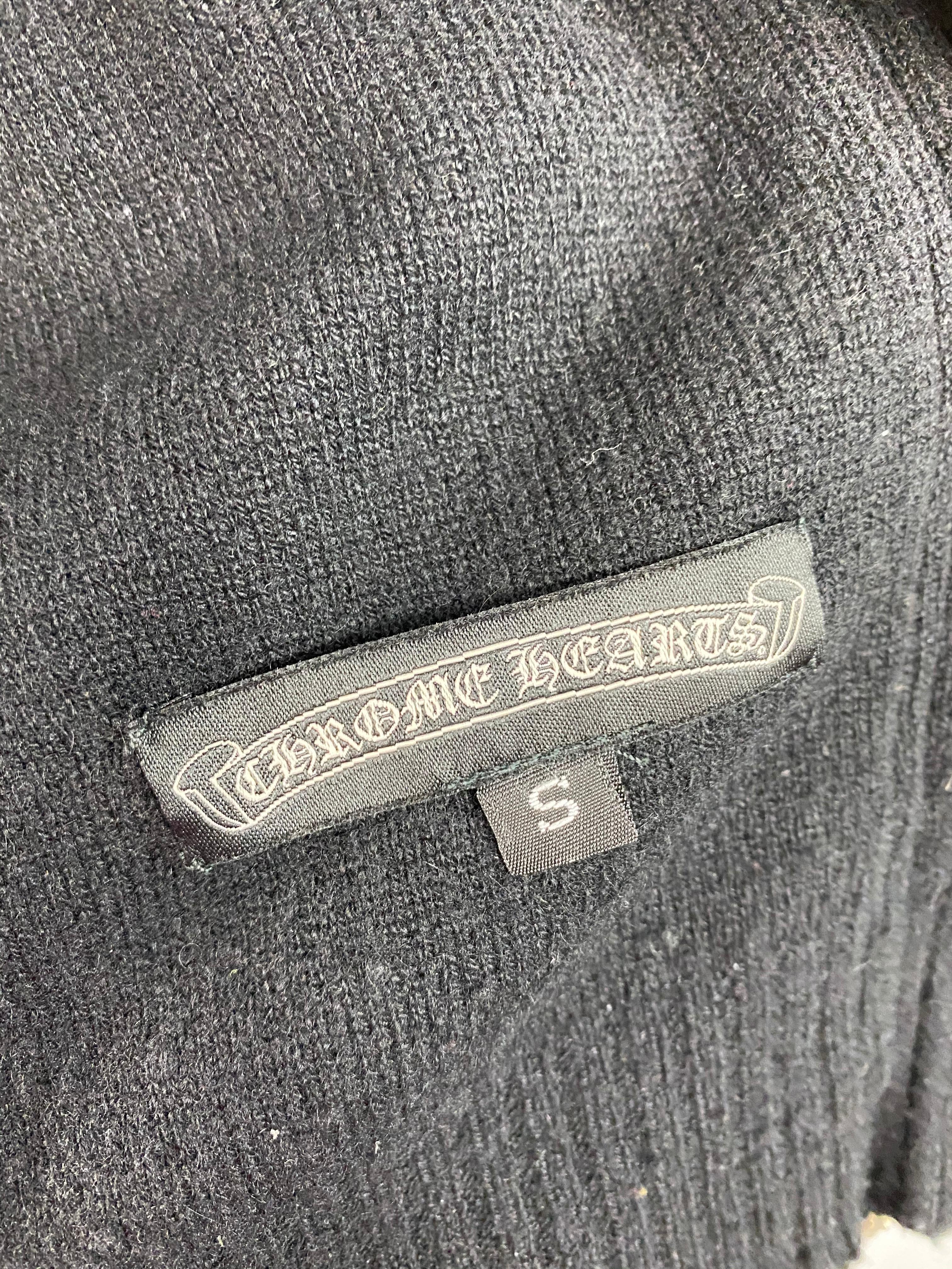 Vintage Chrome Hearts Black Cashmere Blazer Sweater, Size Small 2