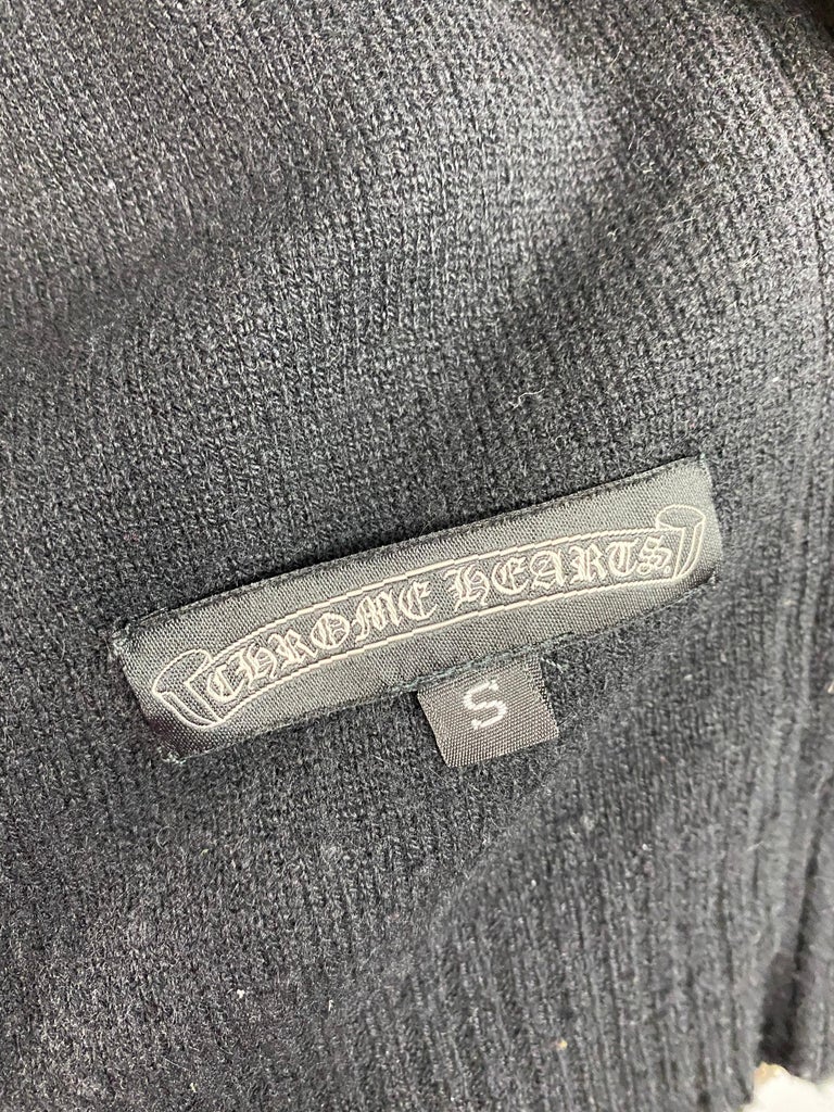 Vintage Chrome Hearts Black Cashmere Blazer Sweater, Size Small For ...