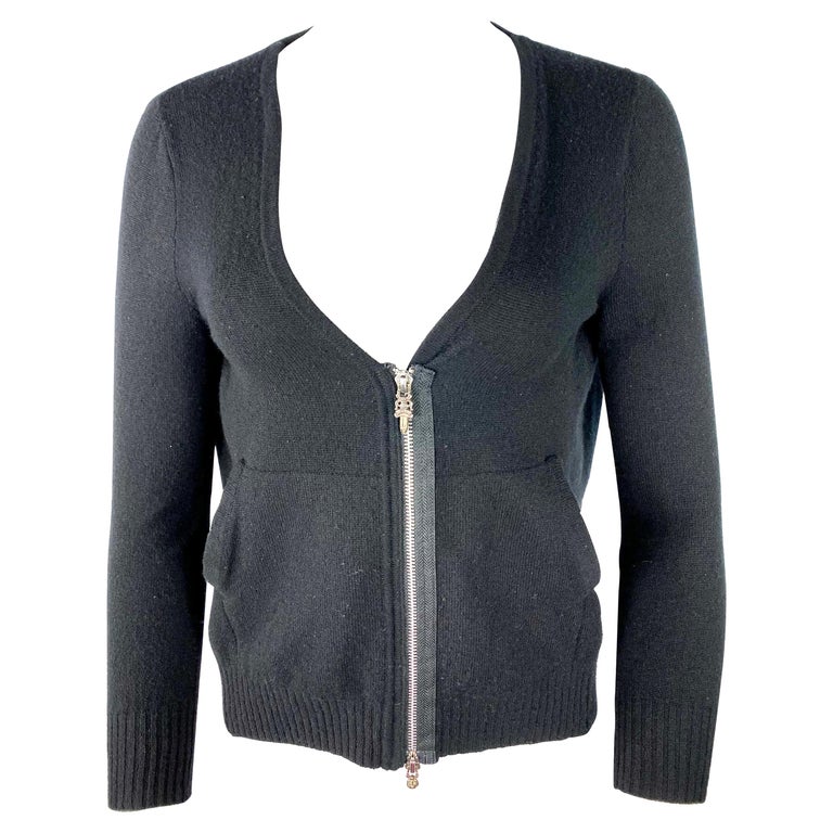 Vintage Chrome Hearts Black Cashmere Blazer Sweater, Size Small at 1stDibs