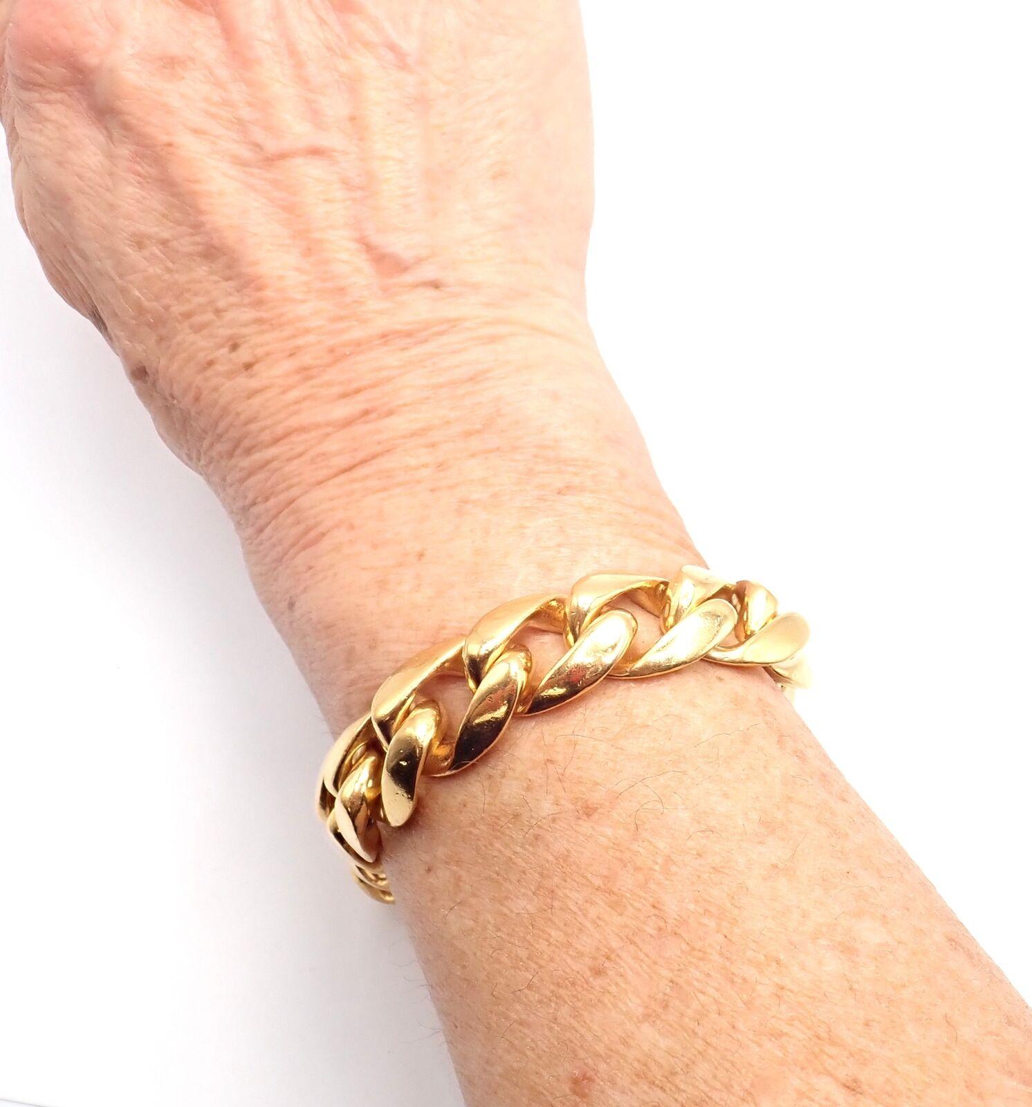 Vintage Chrome Hearts Diamond Yellow Gold Heavy Link ID Bracelet 10