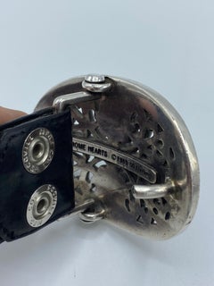 Vintage Chrome Hearts Leather and Silver Belt, Size 36