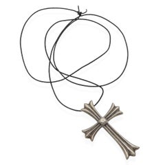Collana con ciondolo a forma di croce in argento sterling Chrome Hearts d'epoca