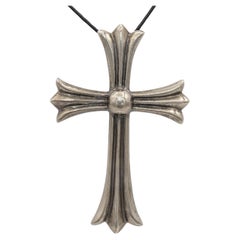 Collana con ciondolo a forma di croce in argento sterling Chrome Hearts d'epoca