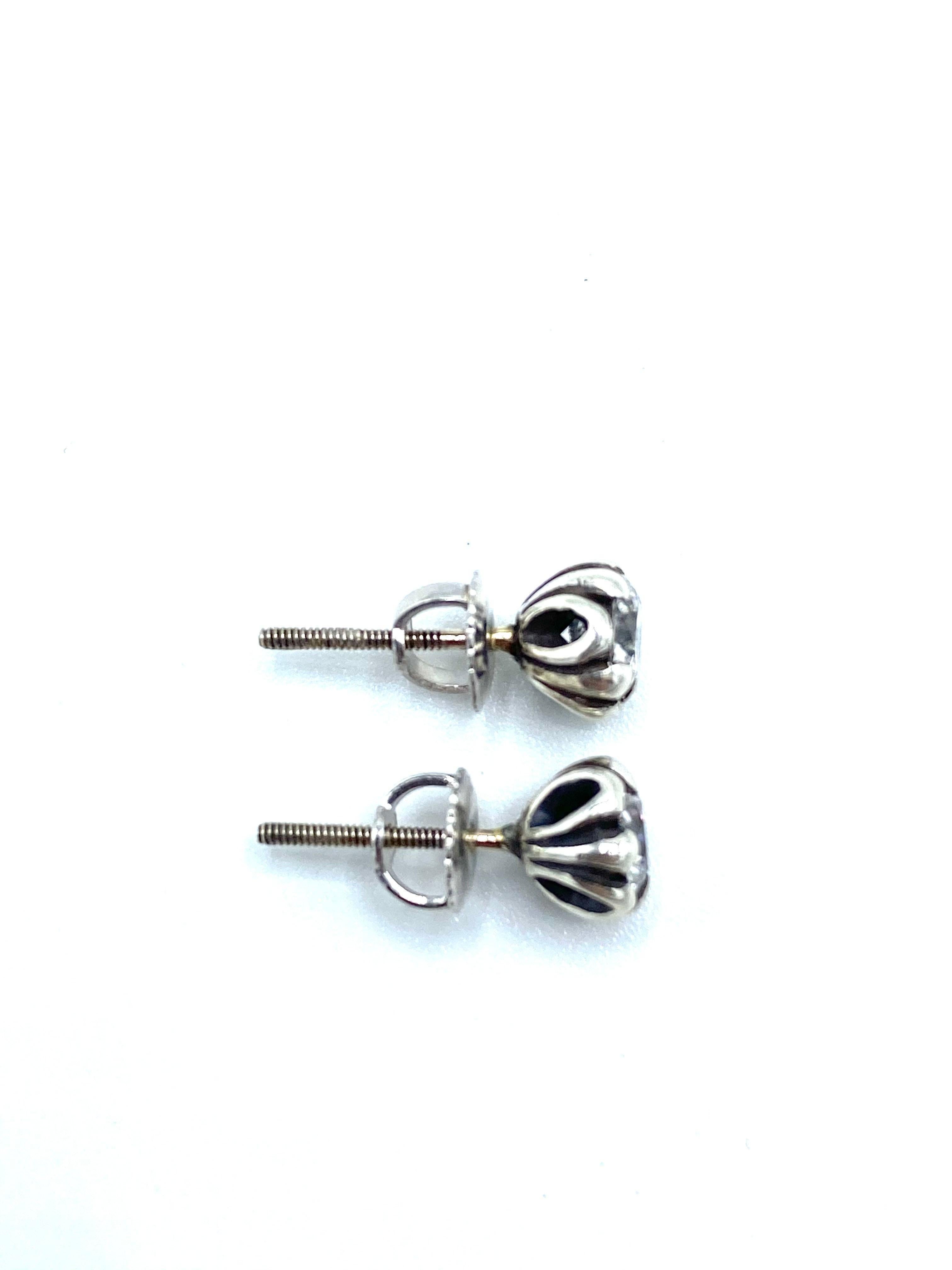 Vintage Chrome Hearts White Gold And Diamond Stud Earrings 2
