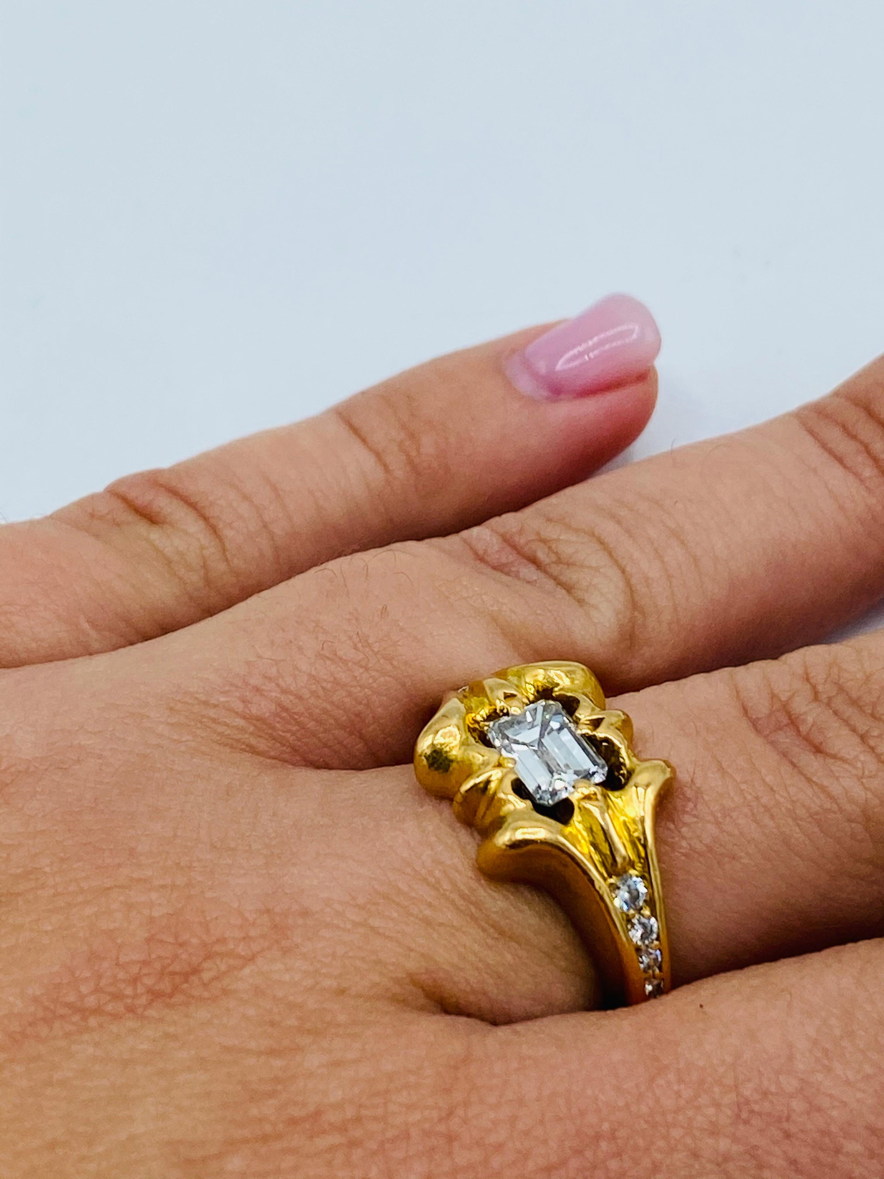 Women's or Men's Vintage Chrome Hearts Yellow Gold and Diamond Ring