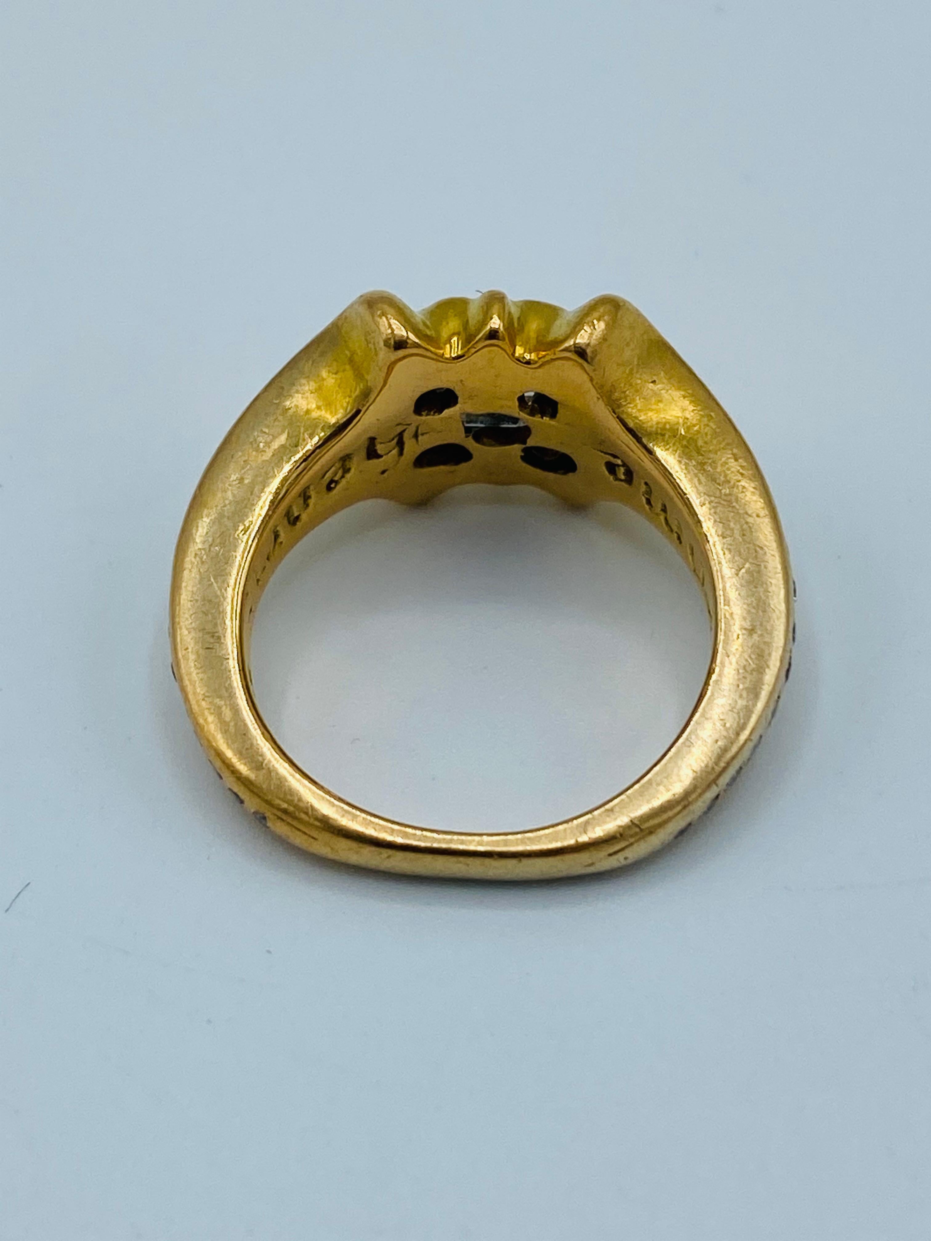 Vintage Chrome Hearts Yellow Gold and Diamond Ring 1